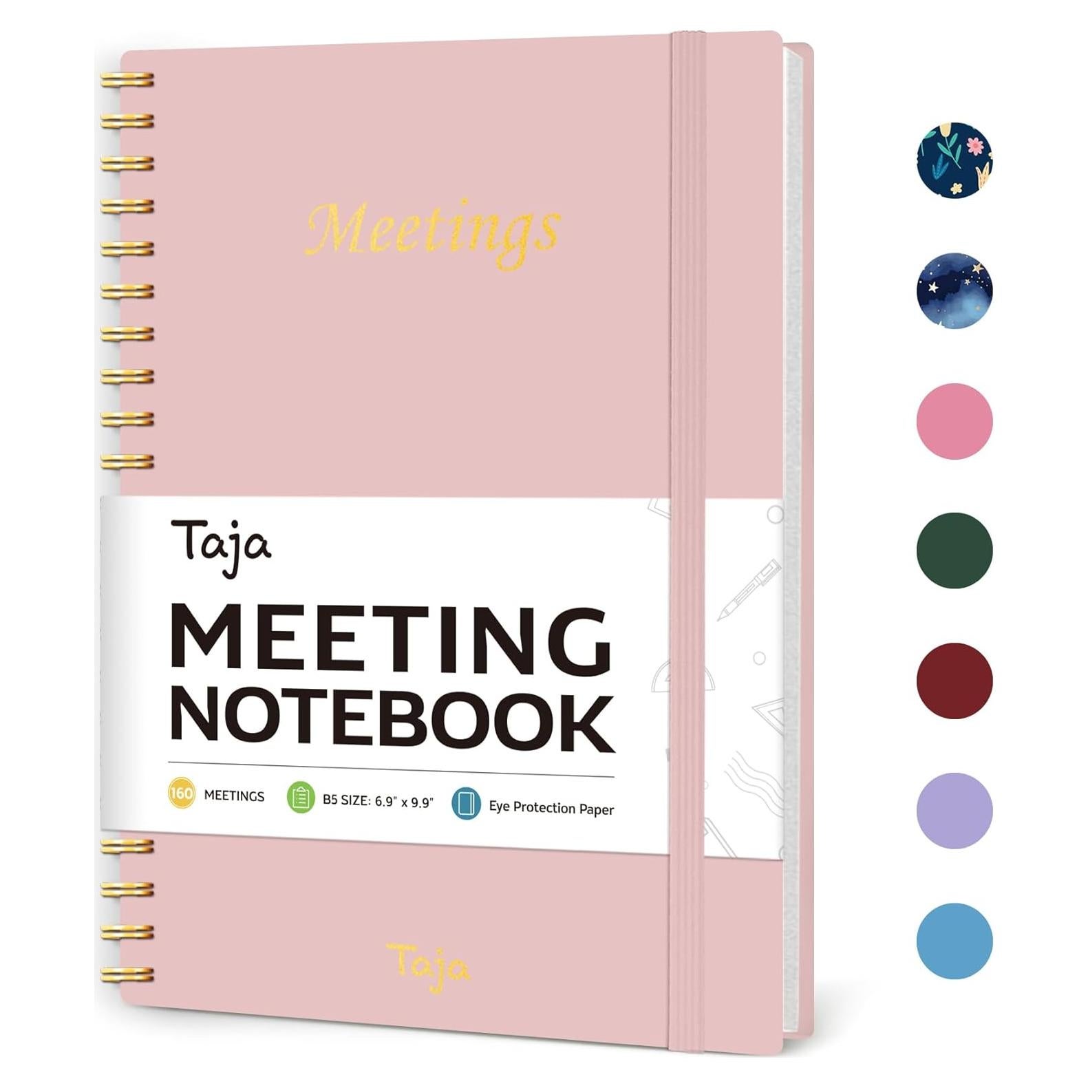 Cuaderno de Reuniones Taja Rosa B5 - 160 Páginas Organizador