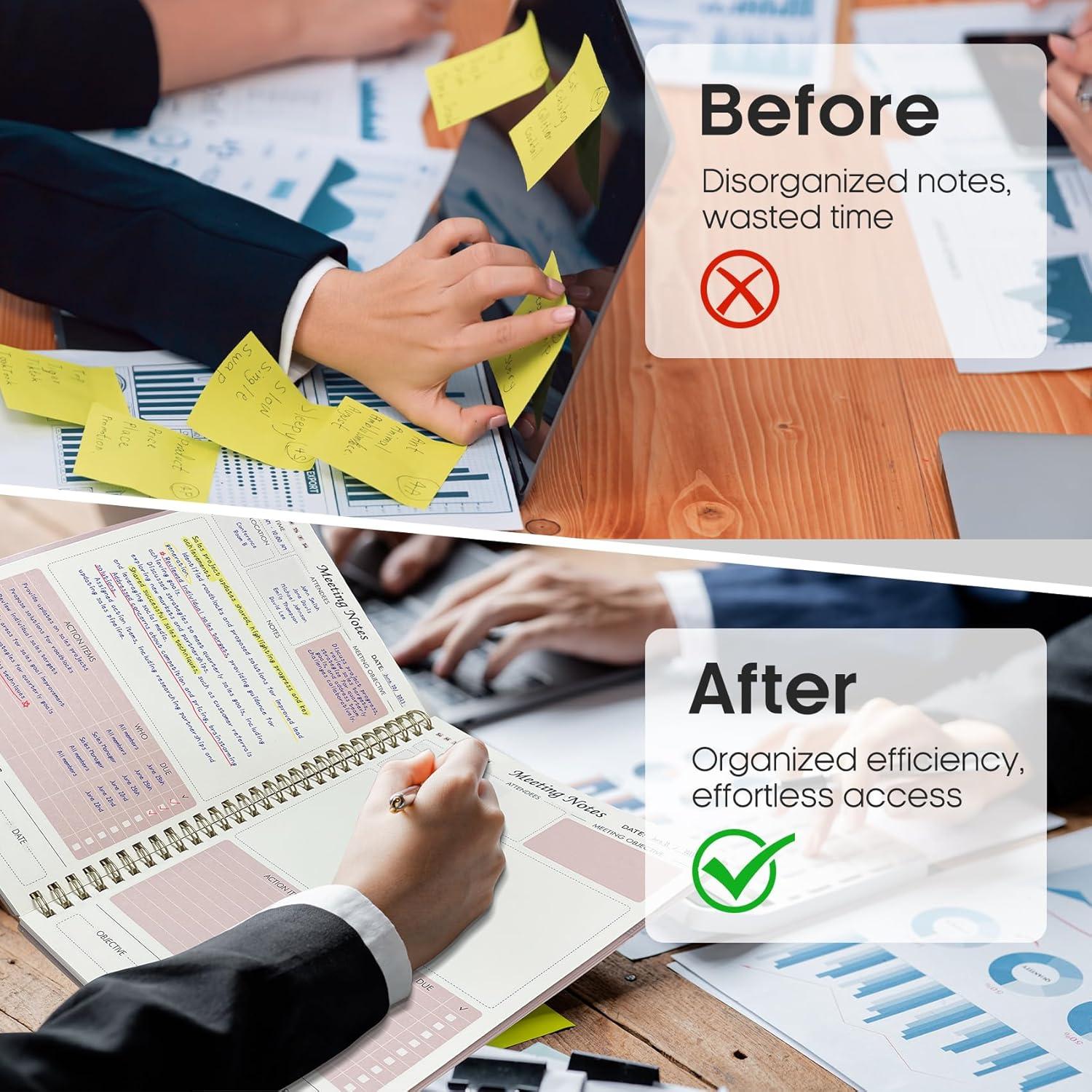 Cuaderno de Reuniones Taja Rosa B5 - 160 Páginas Organizador