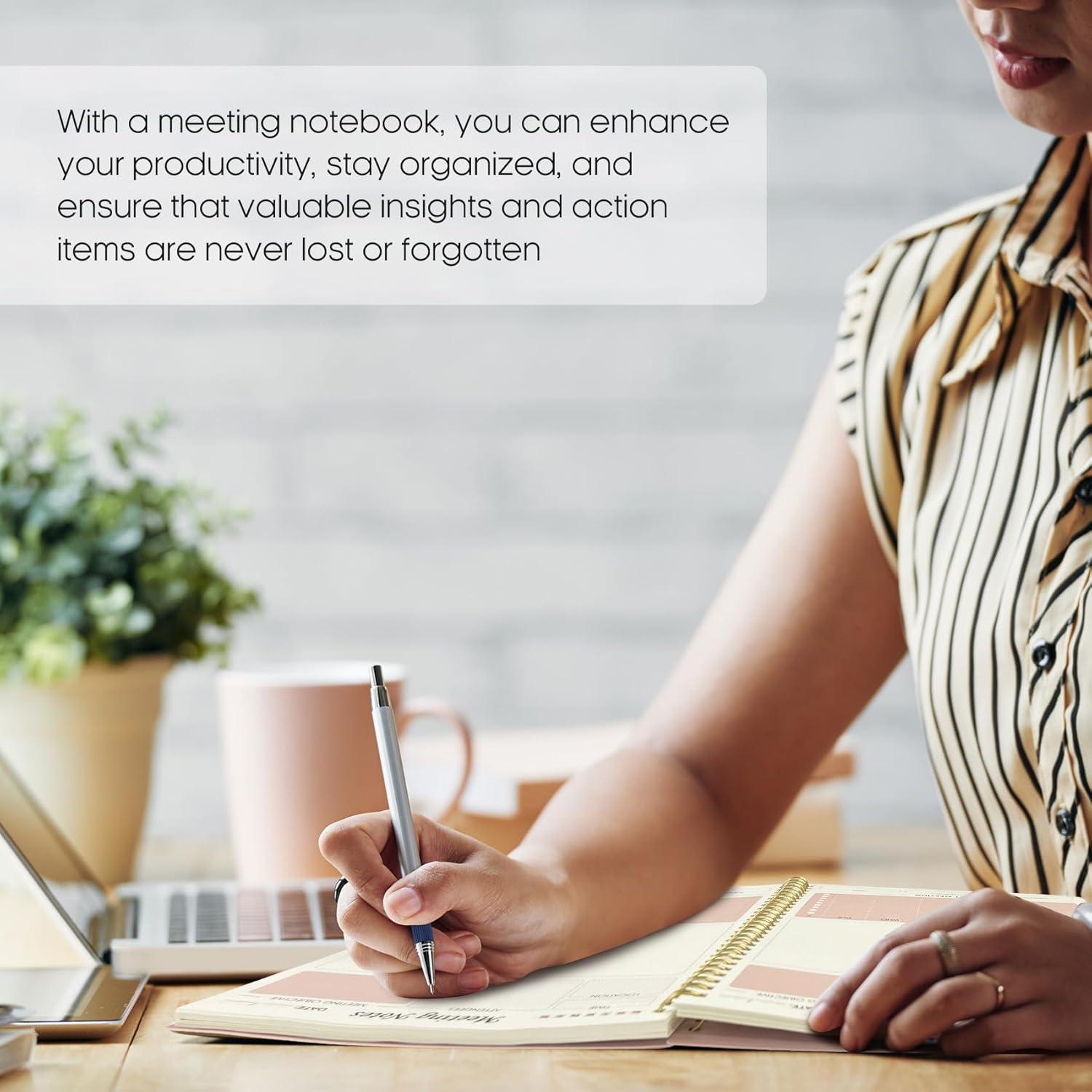 Cuaderno de Reuniones Taja Rosa B5 - 160 Páginas Organizador