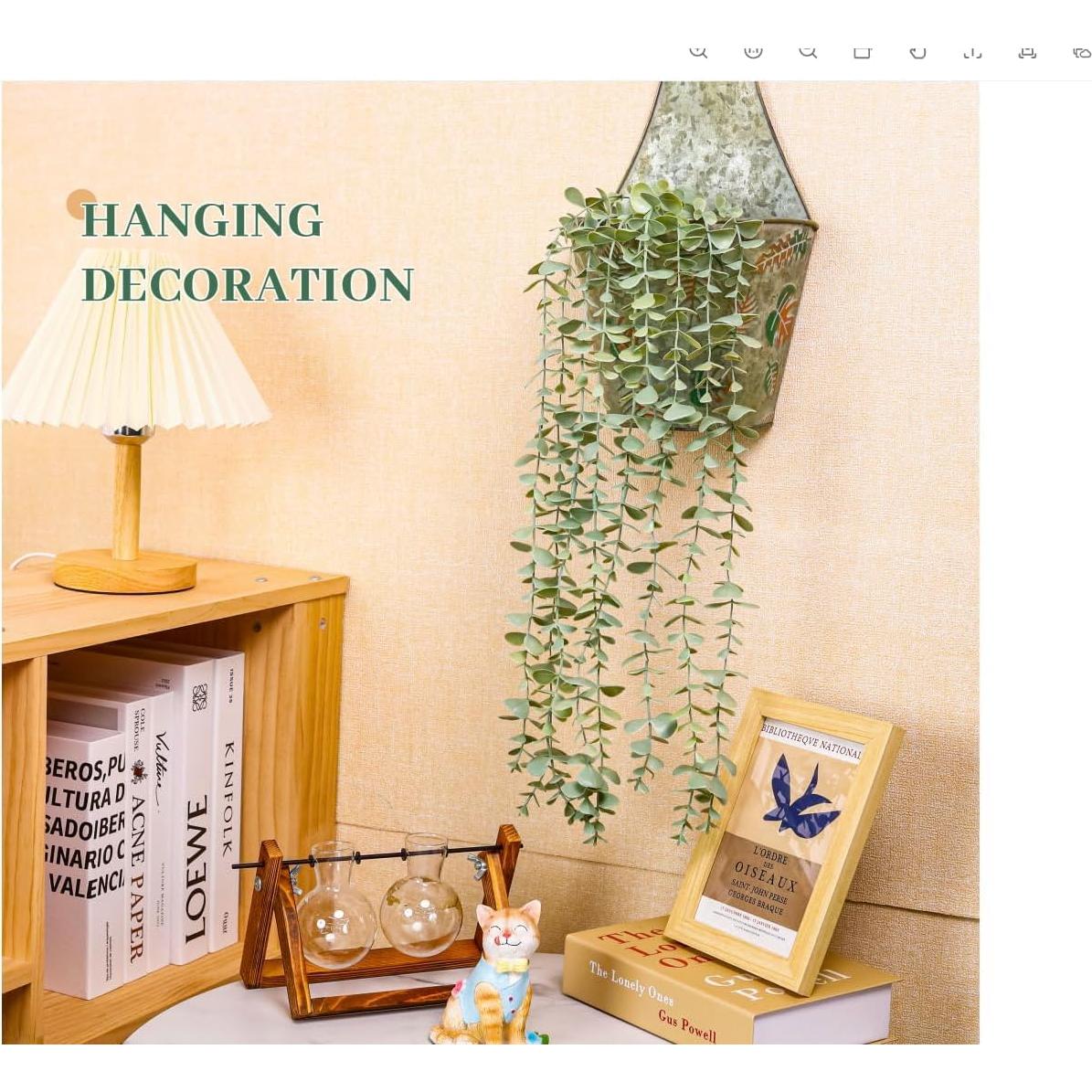 Planta Colgante Artificial Eucalipto Der Rose en Maceta 61cm