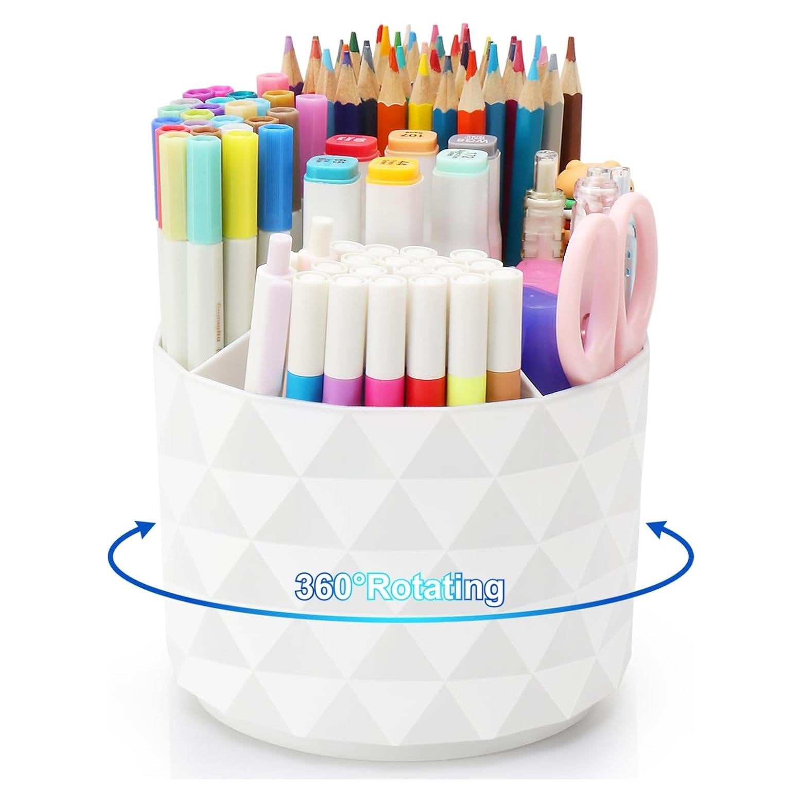 Organizador de Escritorio Rotatorio Nuozme Blanco 12x12x14 cm