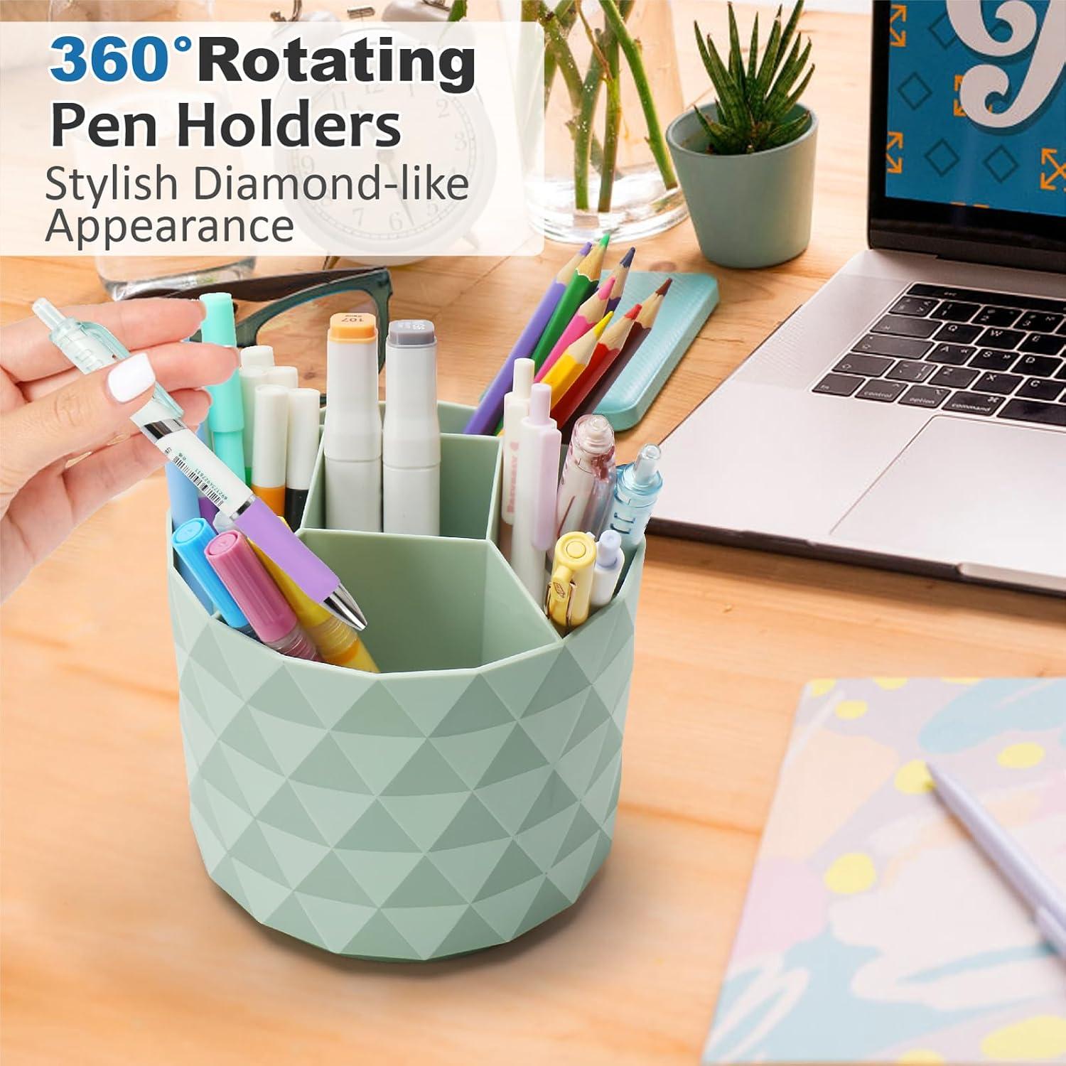 Organizador de Escritorio Rotatorio Nuozme Blanco 12x12x14 cm