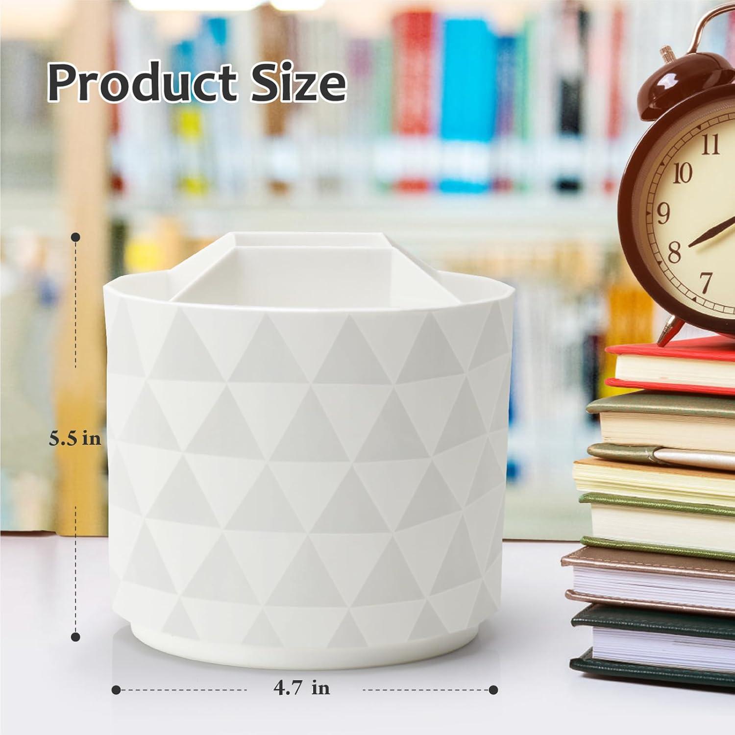 Organizador de Escritorio Rotatorio Nuozme Blanco 12x12x14 cm