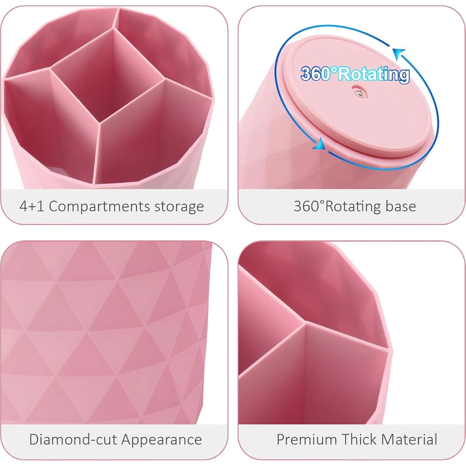 Organizador de Escritorio Rotatorio Nuozme Blanco 12x12x14 cm