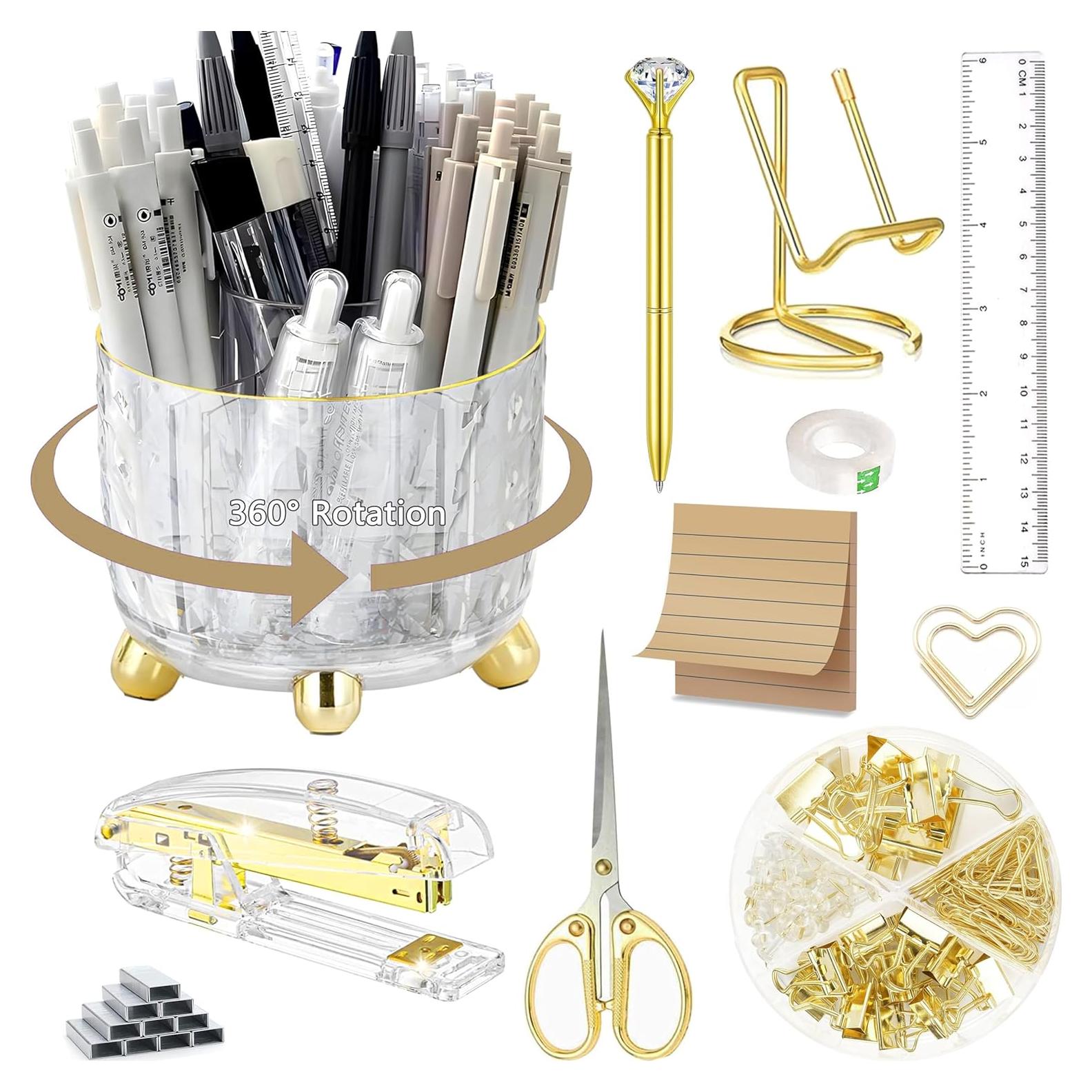 Set de Accesorios de Escritorio Dorados Dimonluce 11 Piezas