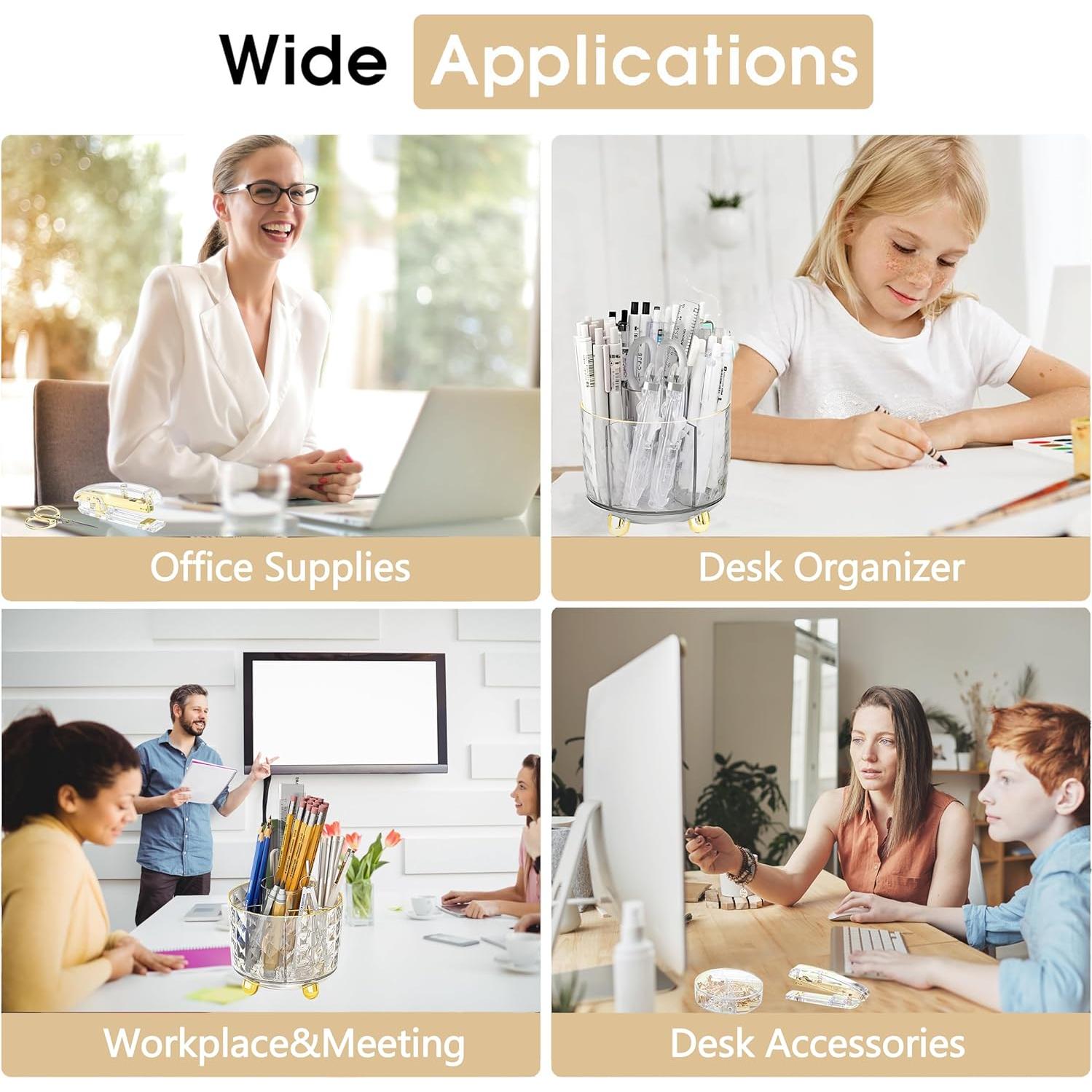 Set de Accesorios de Escritorio Dorados Dimonluce 11 Piezas