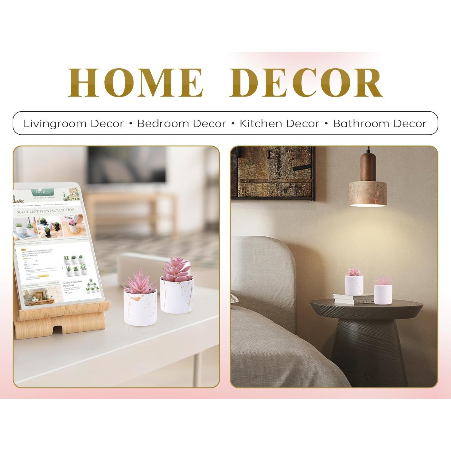 Plantas Suculentas Falsas Der Rose - 4 Paquetes Rosadas