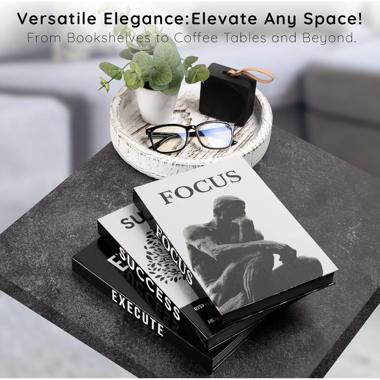Juego de 3 Libros Decorativos Motivacionales Upstart Decor