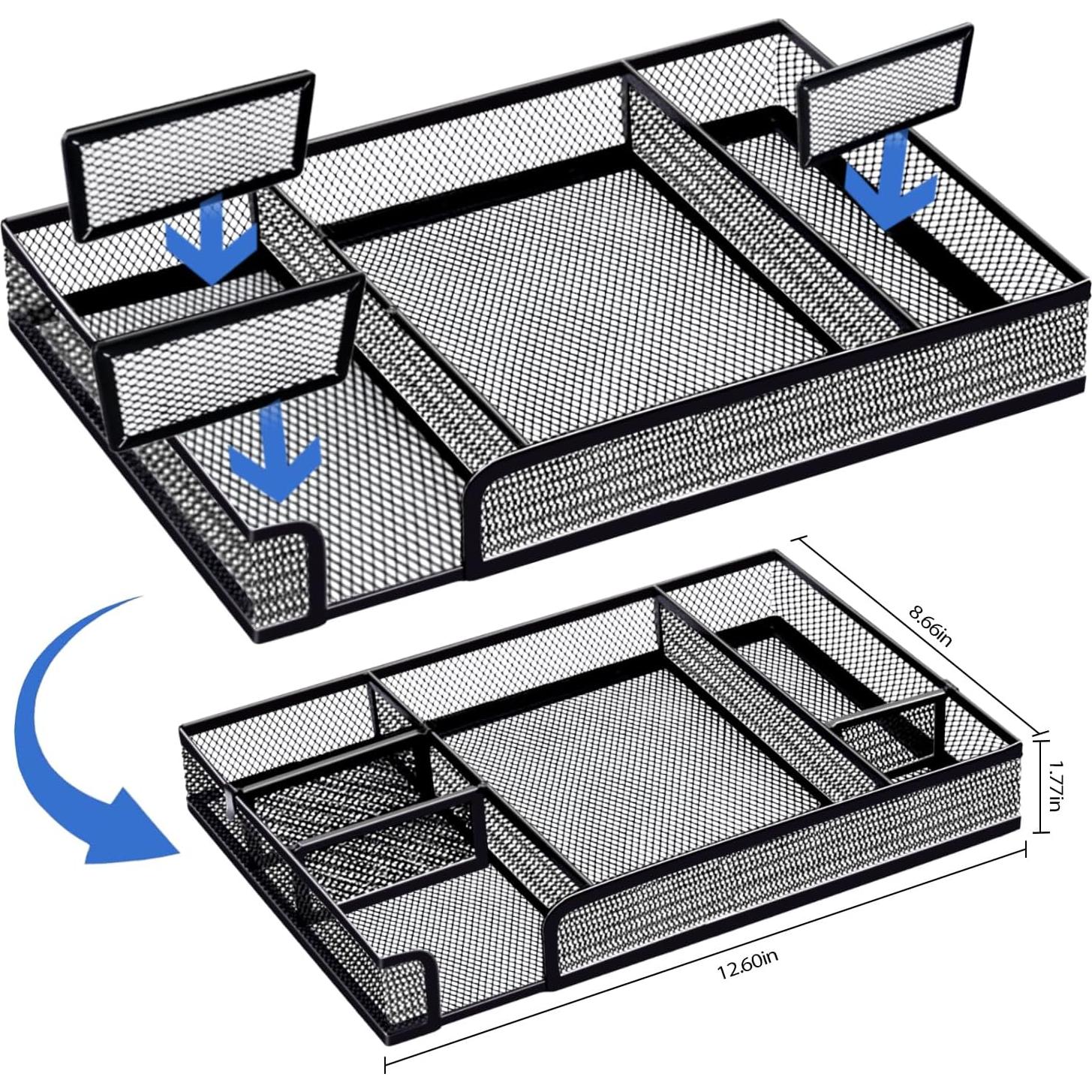 Conjunto de Suministros de Oficina Daphilly Negro - Organizador, Grapadora, Tijeras y Más