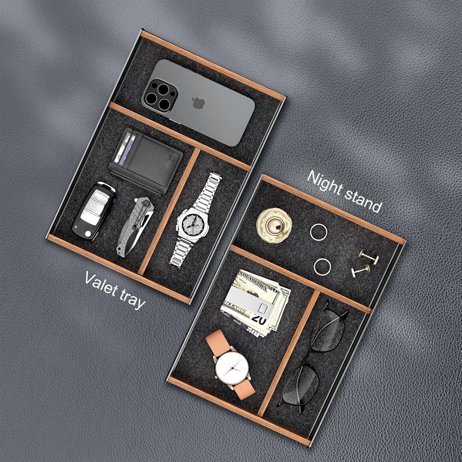 Organizador de Escritorio UPERGO VD-2S, Aluminio y Nogal, 20x30 cm