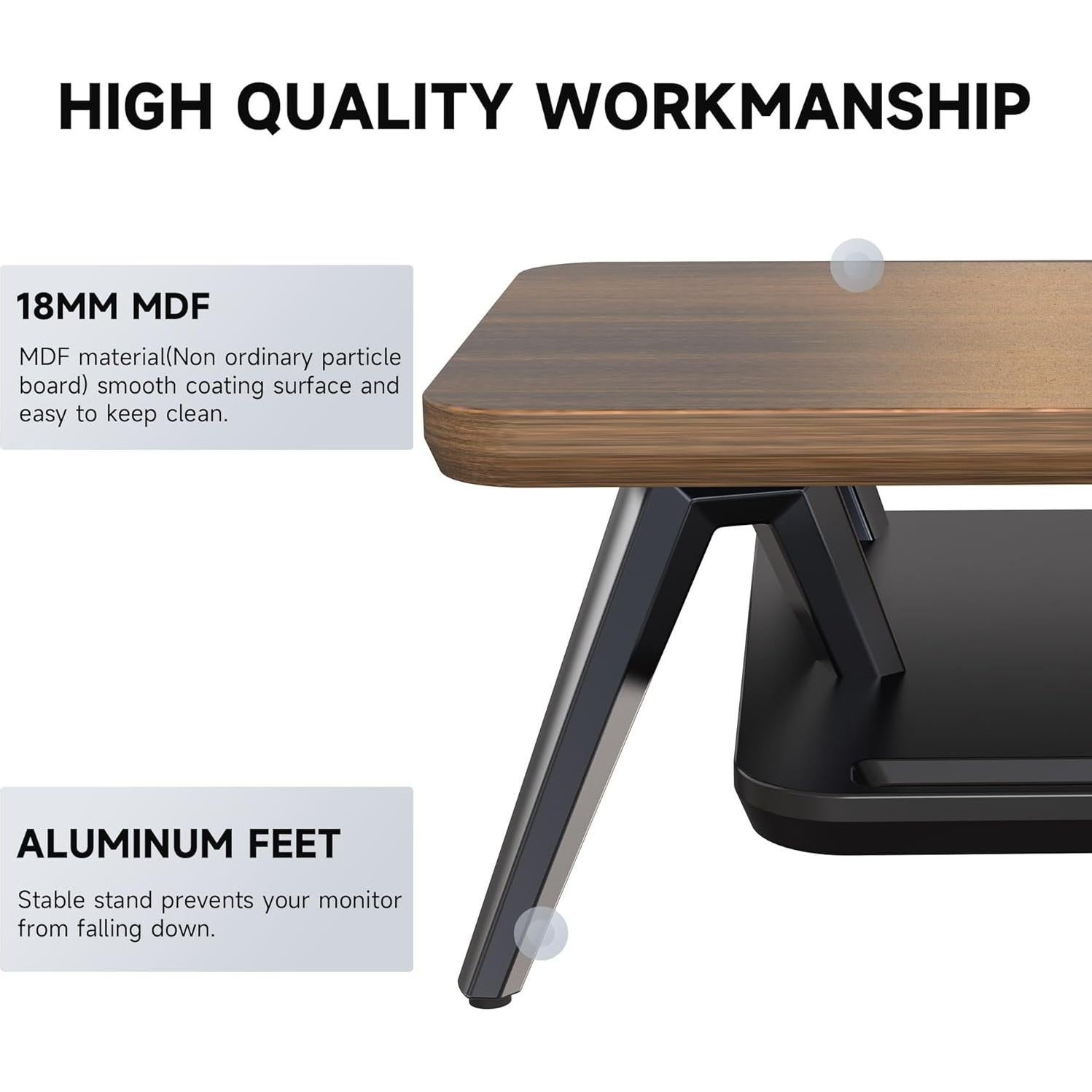 Soporte Doble para Monitor Fenge 108 cm con Organizador y Gestión de Cables