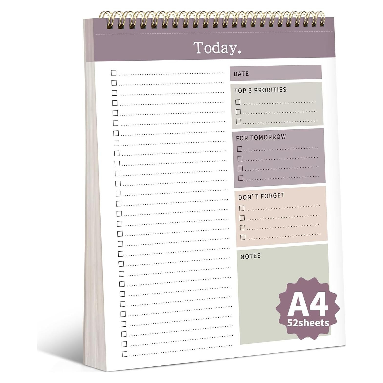 Planificador Diario No Datado ALKALO 52 Hojas Púrpura