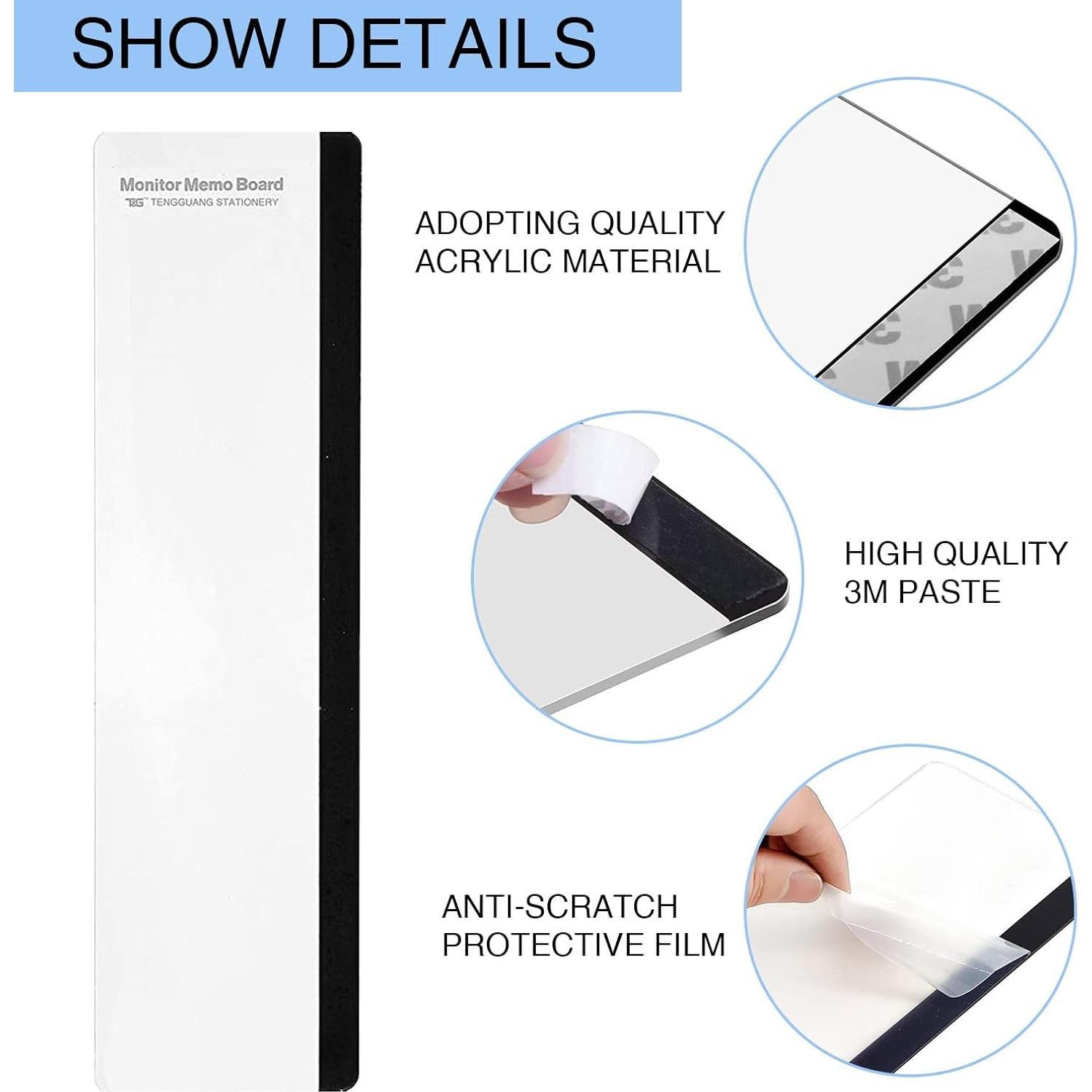 Tableros de Memoria Acrílicos Zcxbeh para Monitor 2 Pcs