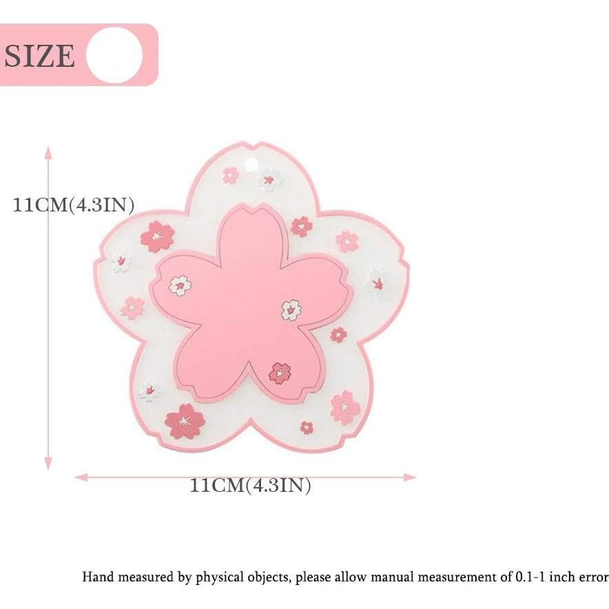 Posavasos Kawaii Binoster 2PCS Flor de Cerezo Rosa PVC