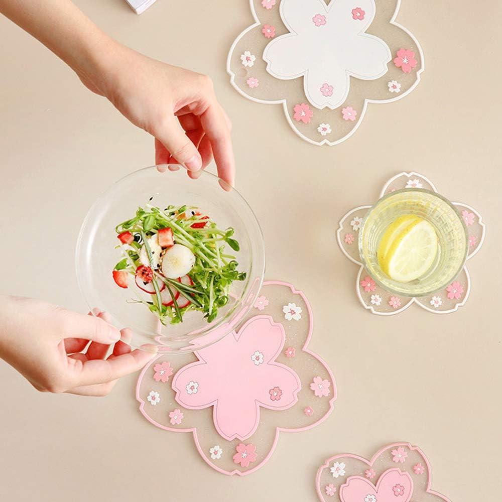 Posavasos Kawaii Binoster 2PCS Flor de Cerezo Rosa PVC
