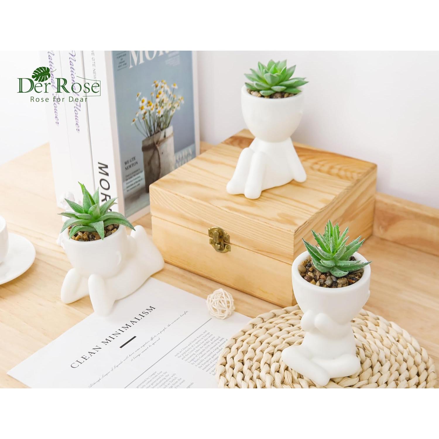 Plantas Falsas Suculentas Der Rose - 3 Paquetes Decorativos