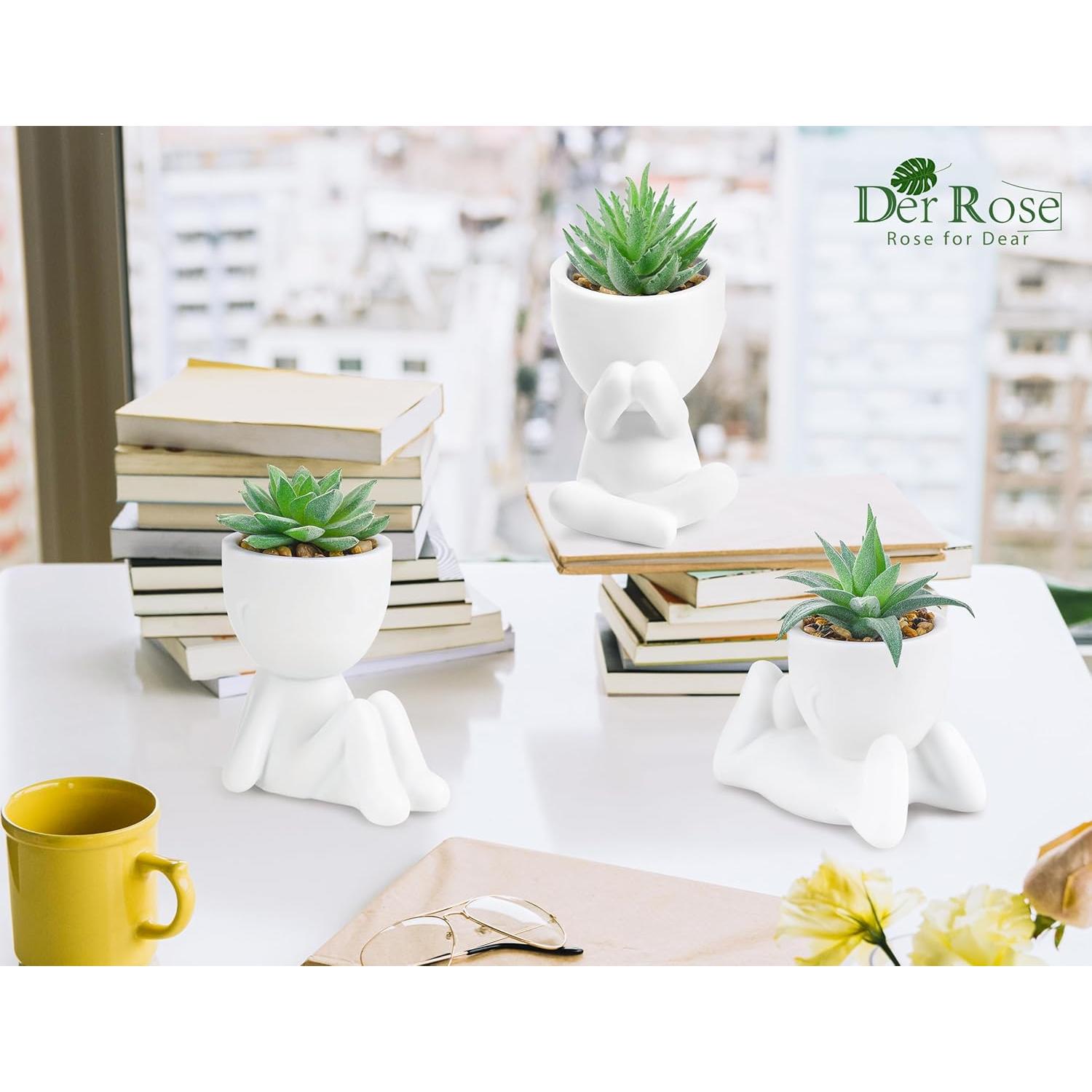 Plantas Falsas Suculentas Der Rose - 3 Paquetes Decorativos