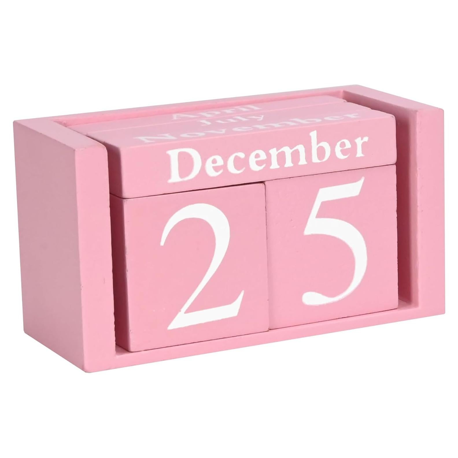 Calendario de Escritorio MICKYU de Madera Rosa 9.4x5.3 cm