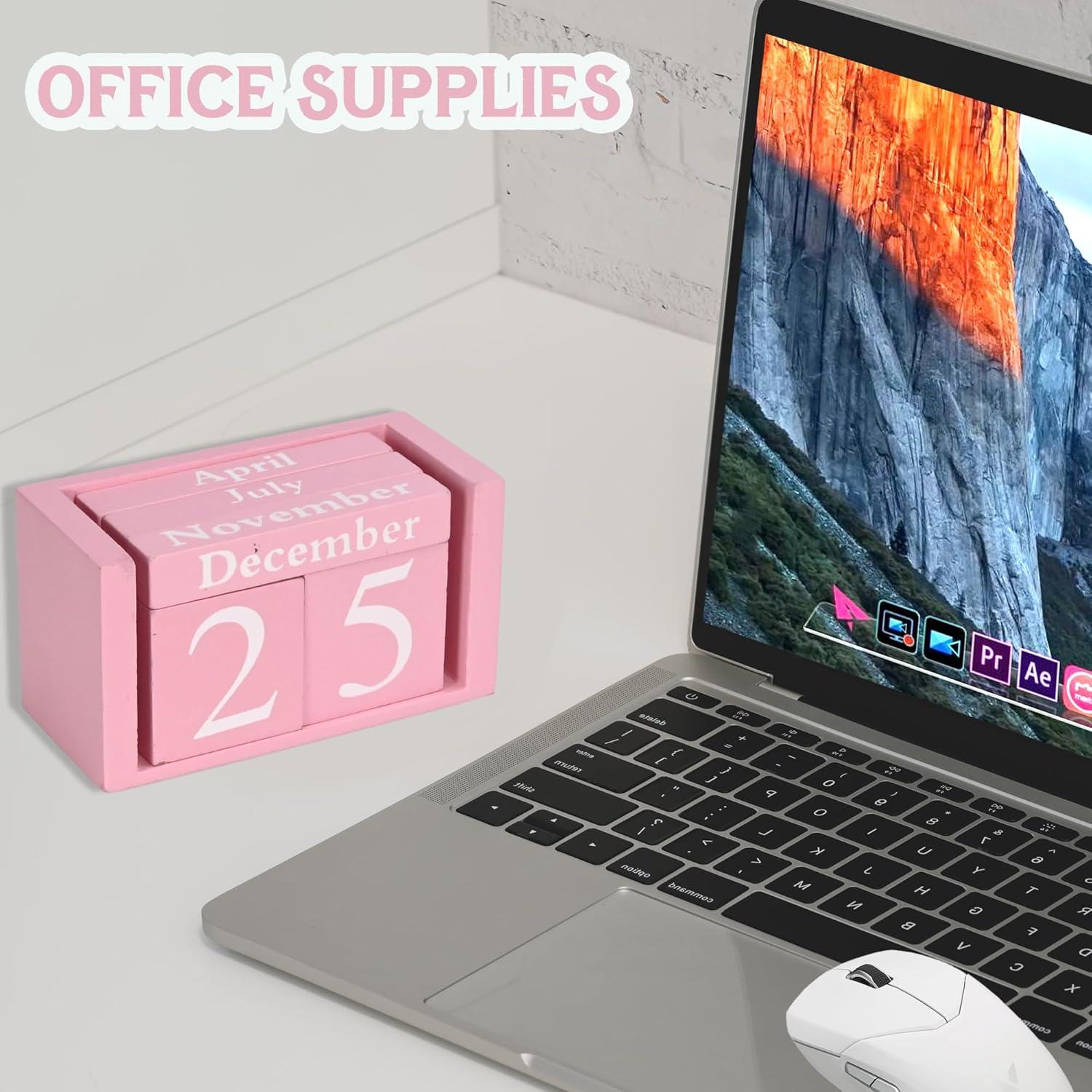 Calendario de Escritorio MICKYU de Madera Rosa 9.4x5.3 cm