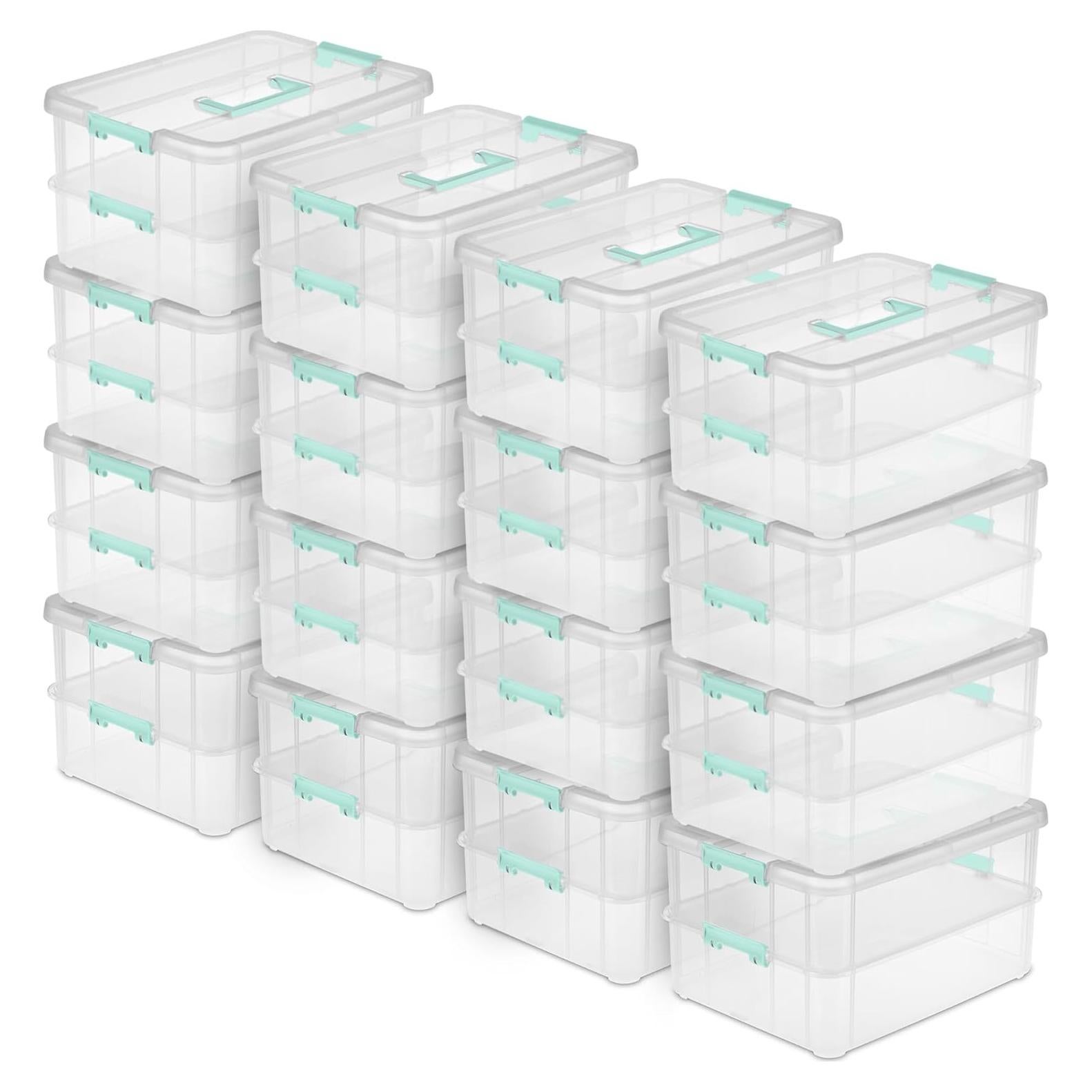 Caja de Almacenamiento Sterilite 16 Paquete 2 Capas Transparente