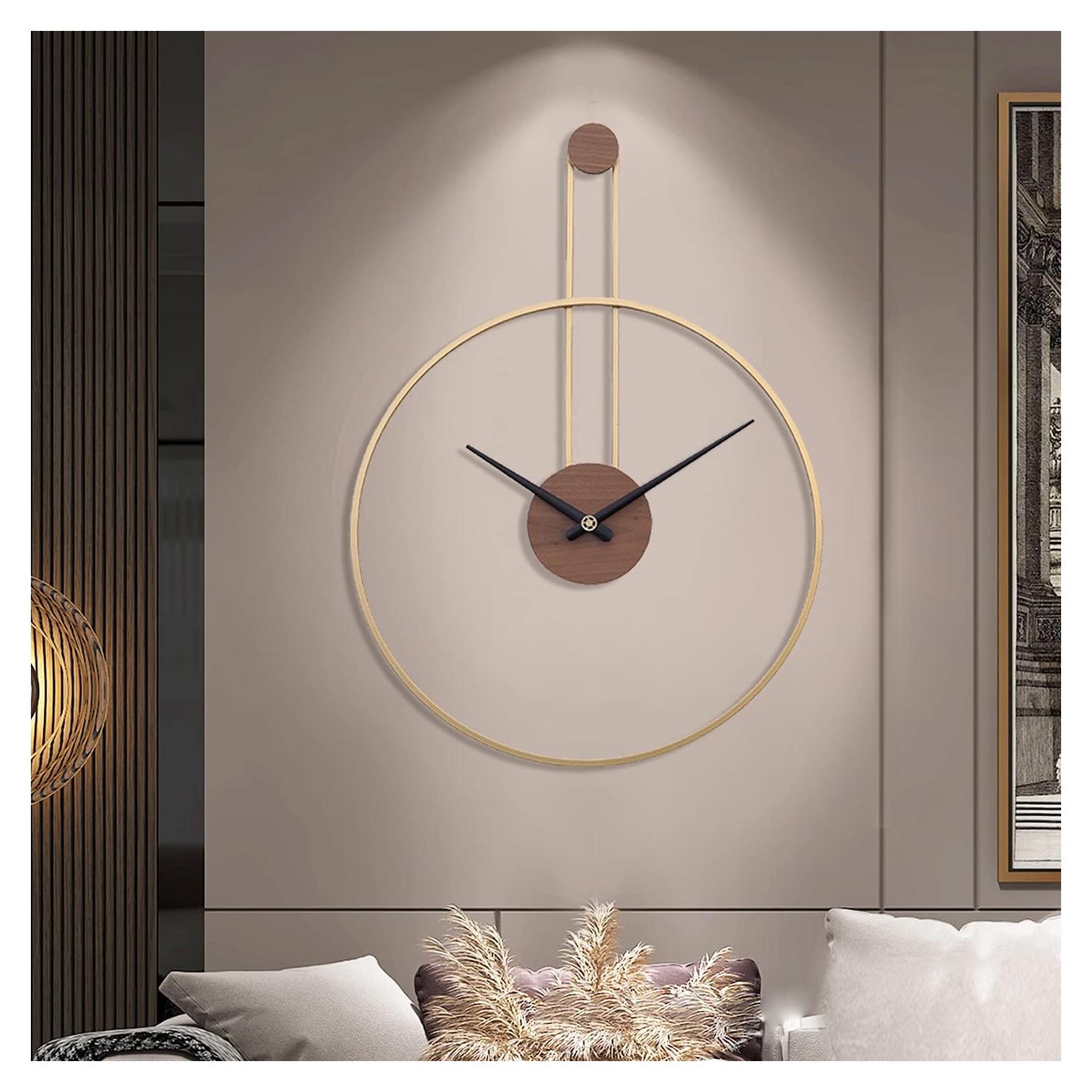 Reloj de Pared Grande YISITEONE 72.9x54.9cm Oro Silencioso