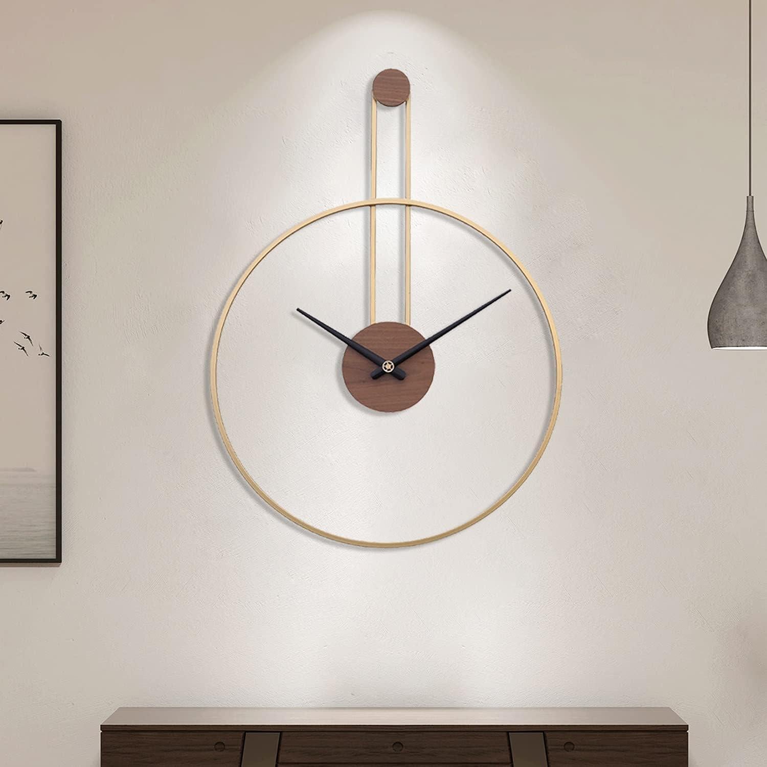 Reloj de Pared Grande YISITEONE 72.9x54.9cm Oro Silencioso