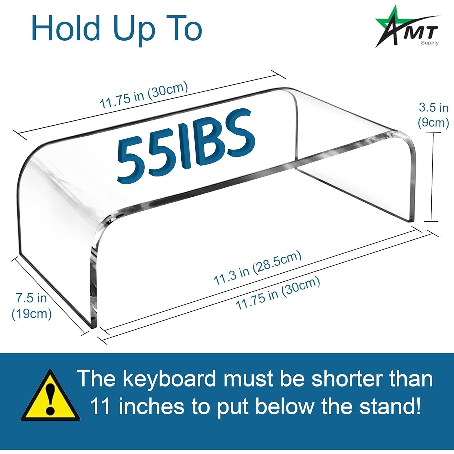 Soporte de Monitor Acrílico AMT para Laptop y PC - 22.68 kg