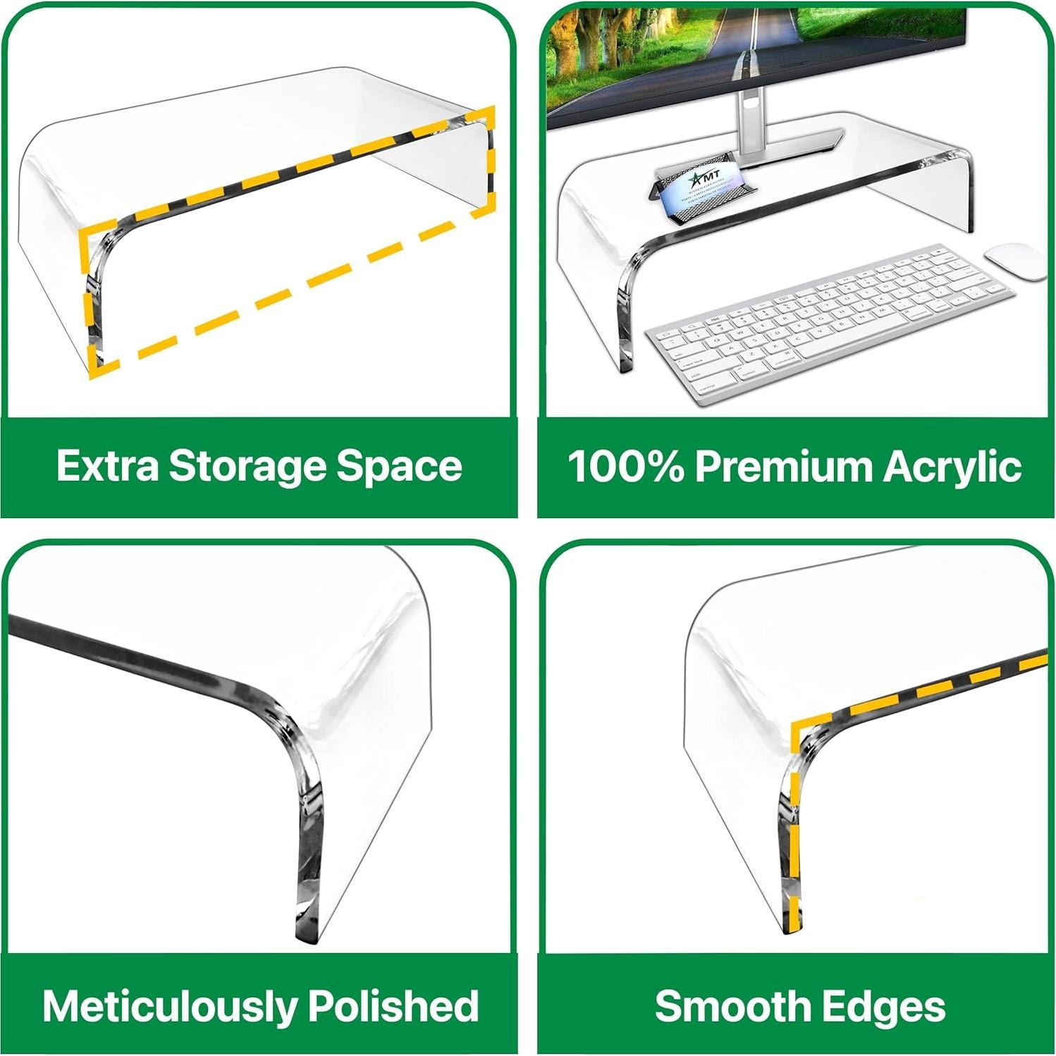 Soporte de Monitor Acrílico AMT para Laptop y PC - 22.68 kg