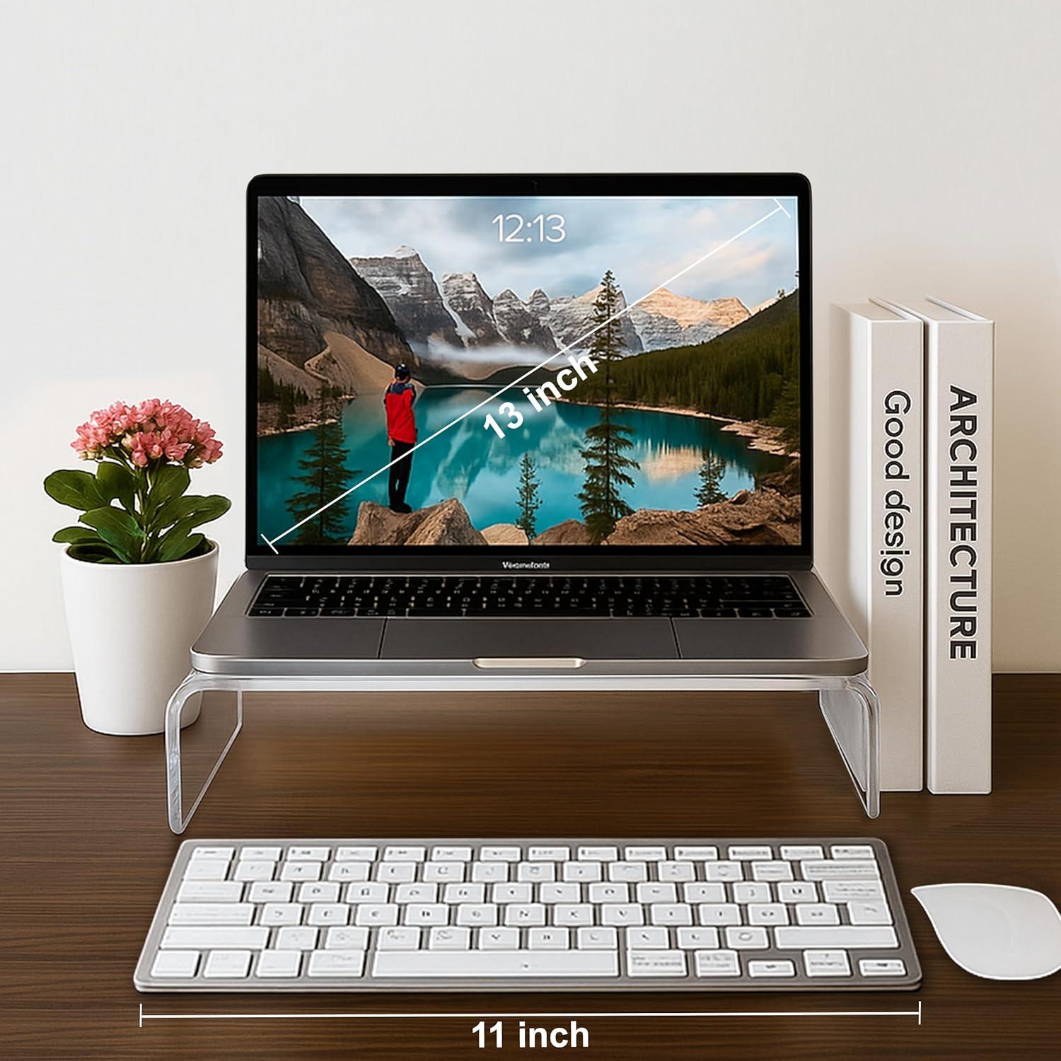 Soporte de Monitor Acrílico AMT para Laptop y PC - 22.68 kg