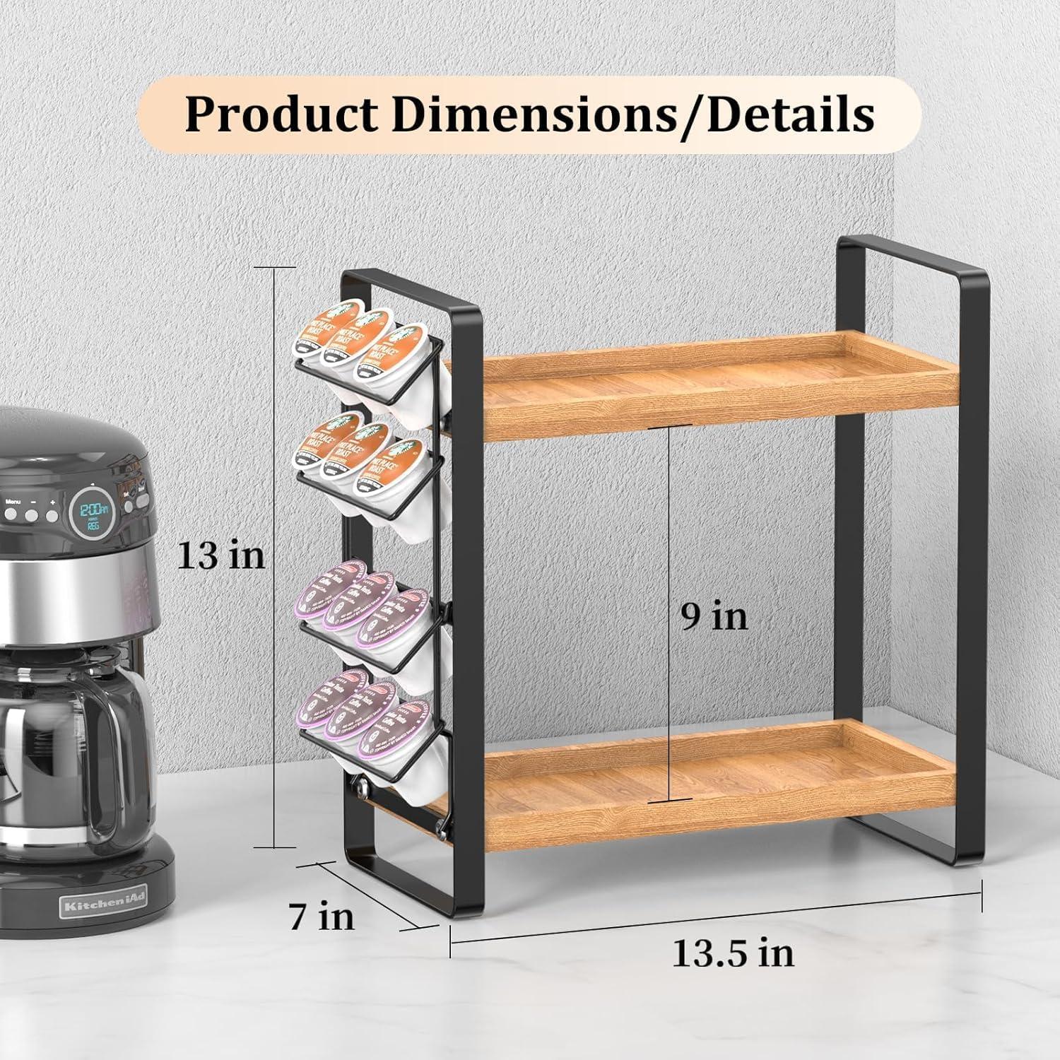 Organizador de Estación de Café LEMIKKLE 2 Niveles Madera