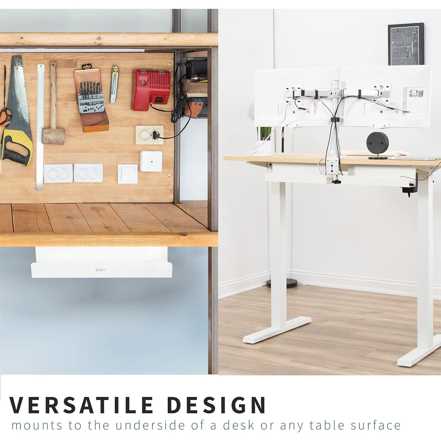 Bandeja de Gestión de Cables VIVO 2 Pack 42x7.6cm Blanca