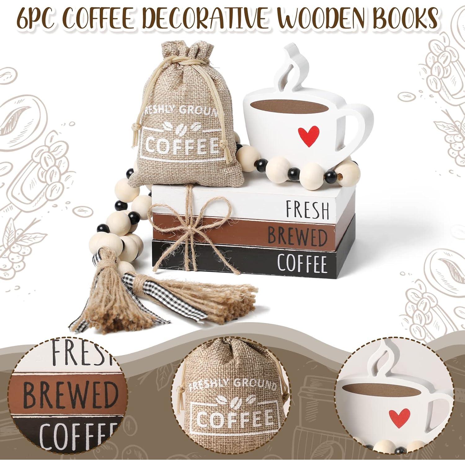 Decoración para Bar de Café WODOHOLO, 6 Piezas de Madera