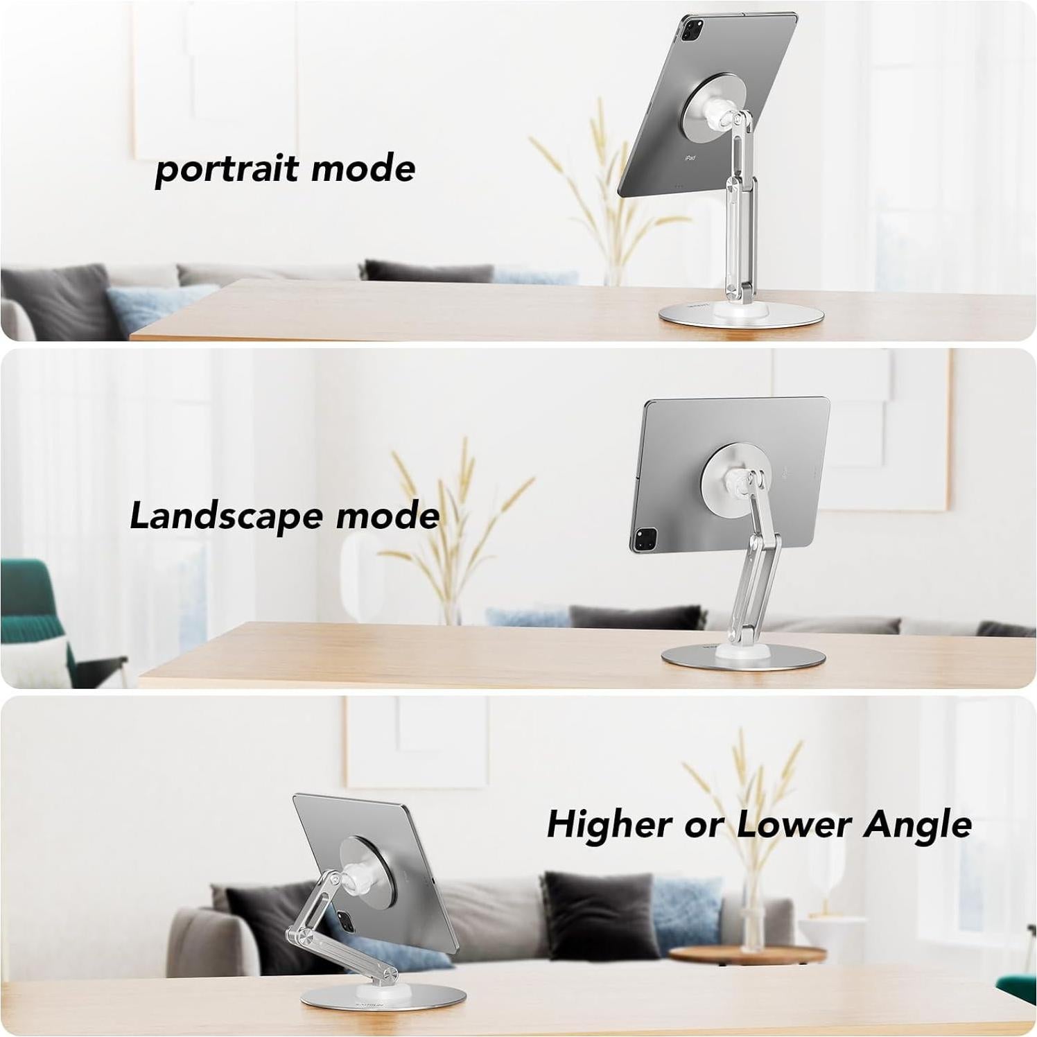 Soporte de Tableta Magnético XAOSUN 360° para iPad Plateado