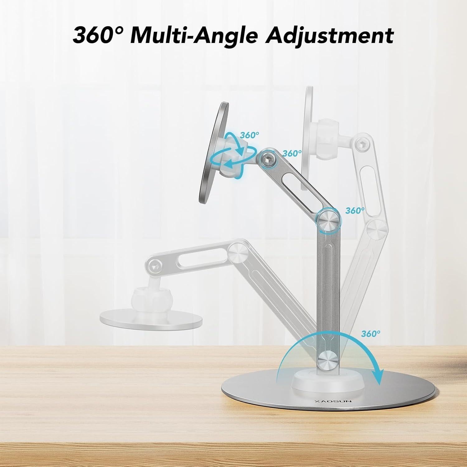 Soporte de Tableta Magnético XAOSUN 360° para iPad Plateado