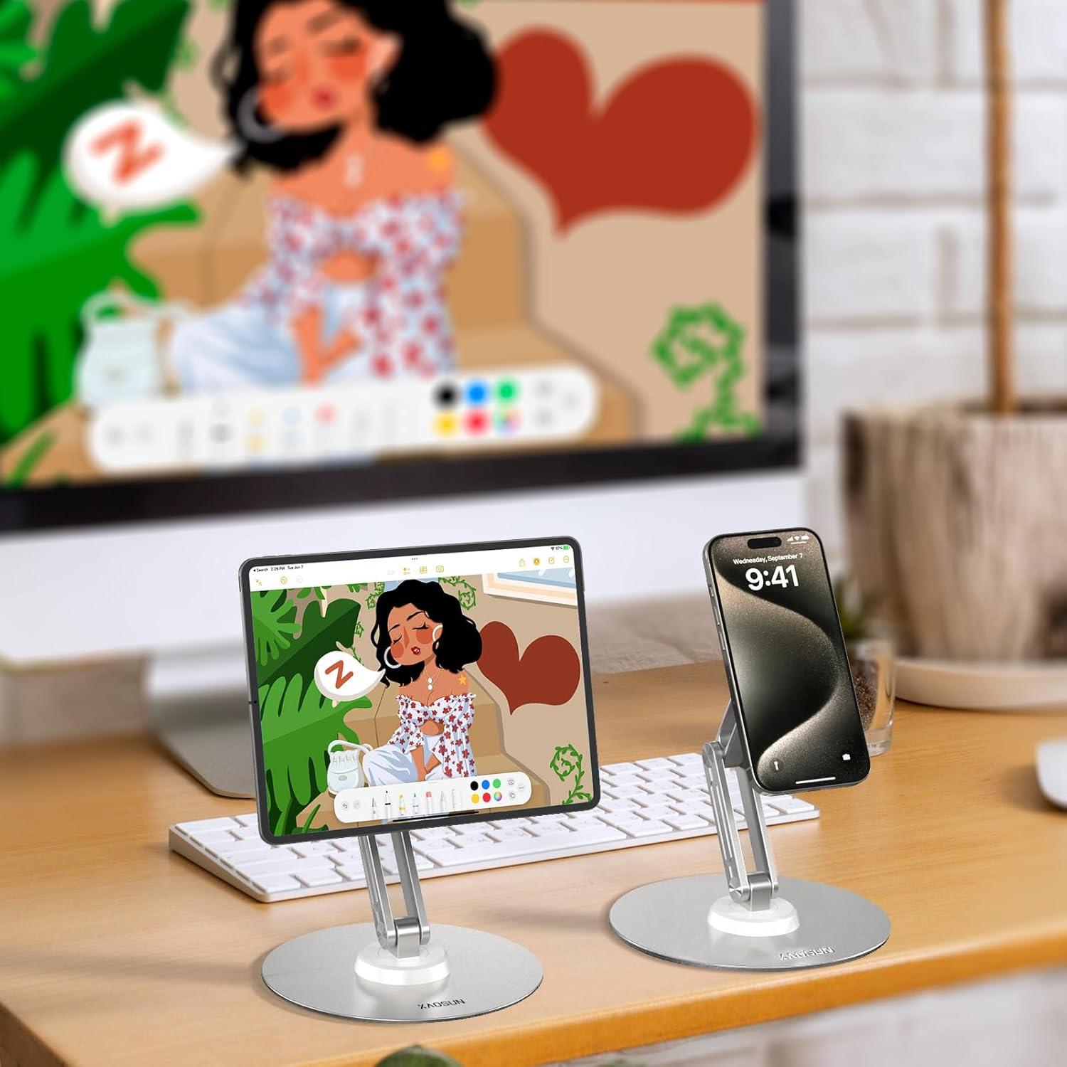 Soporte de Tableta Magnético XAOSUN 360° para iPad Plateado