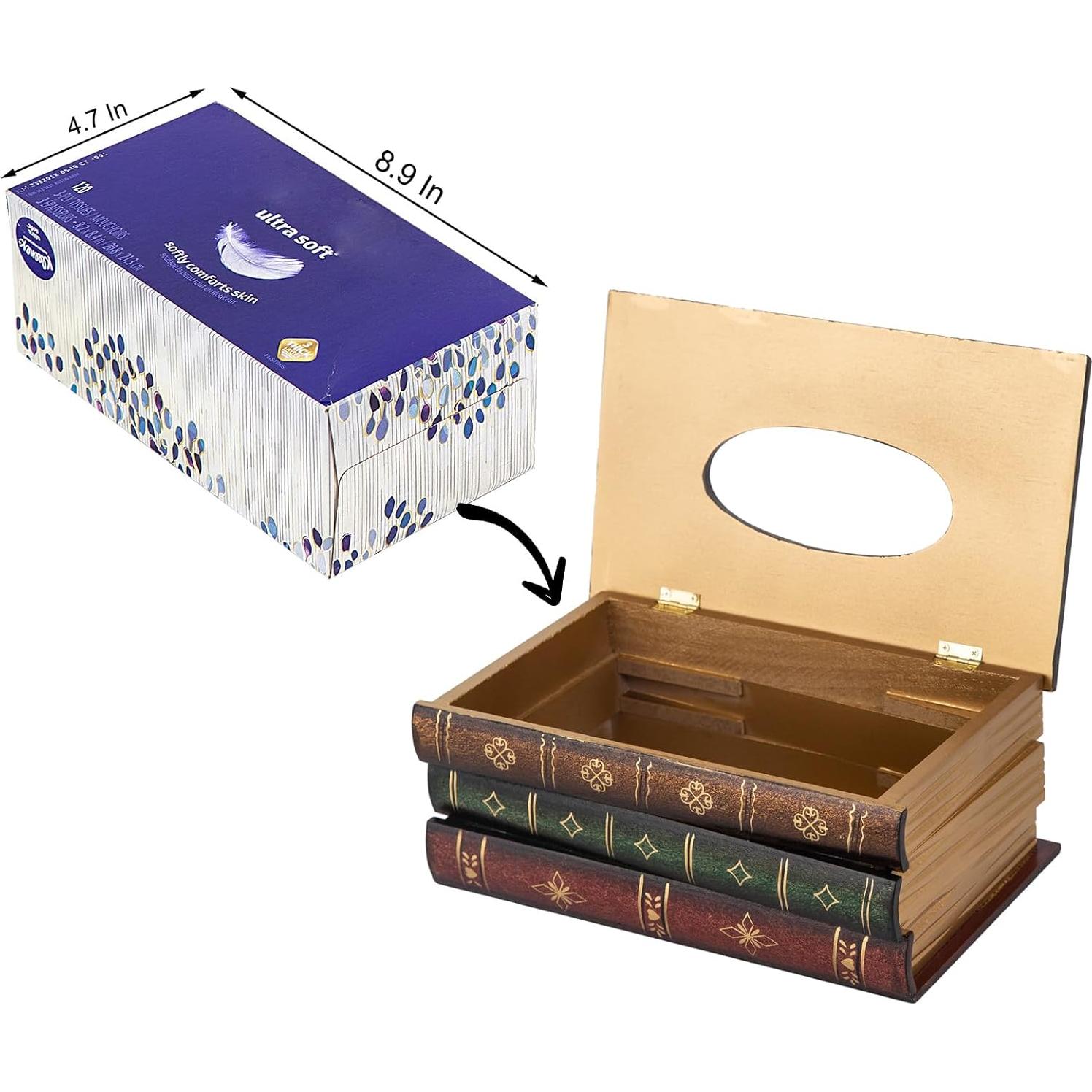 Caja de Pañuelos de Madera Retro VERGOODR 26.9x16x10.7 cm