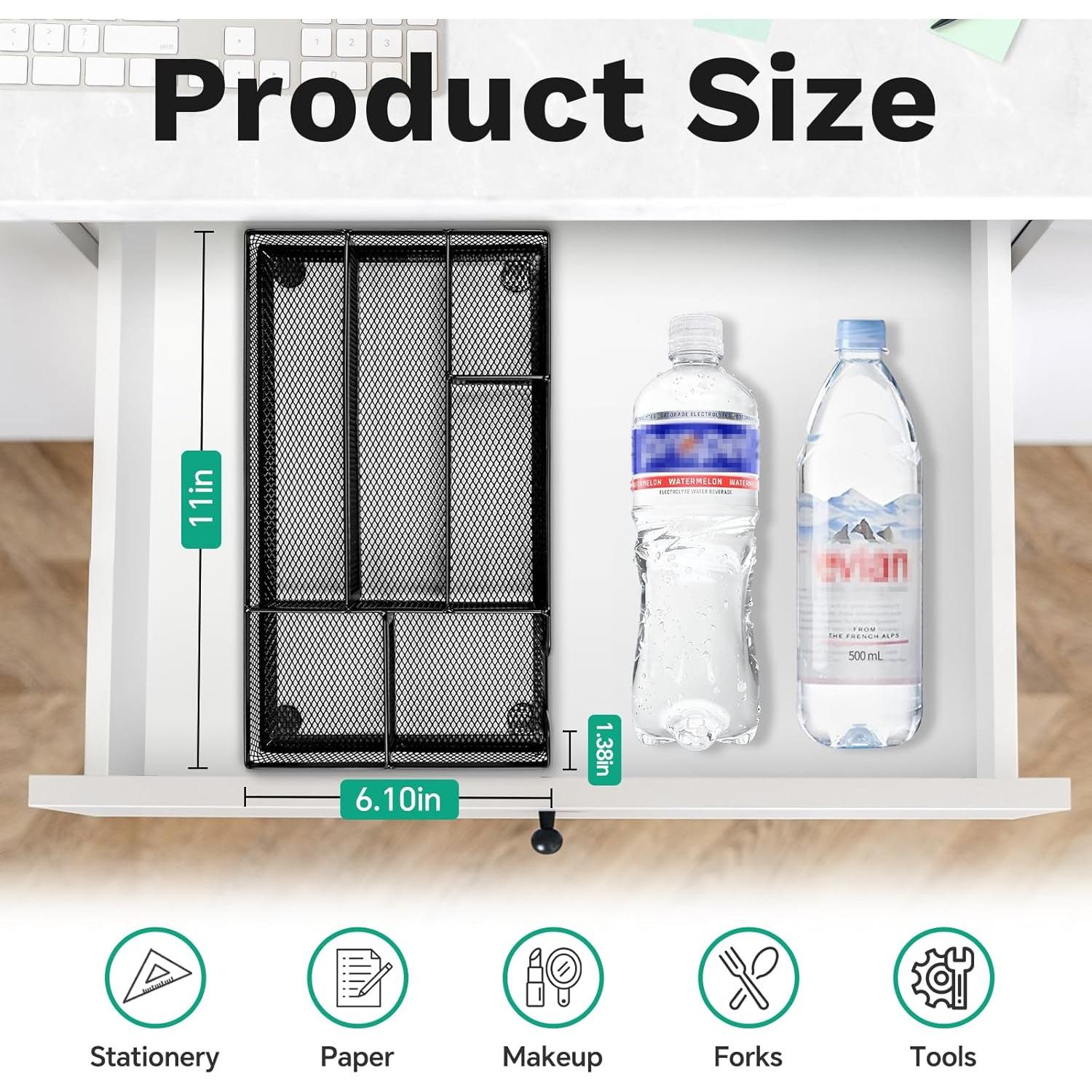 Organizador de Cajón de Escritorio Subeauty Malla Metálica 26.2x15.5cm