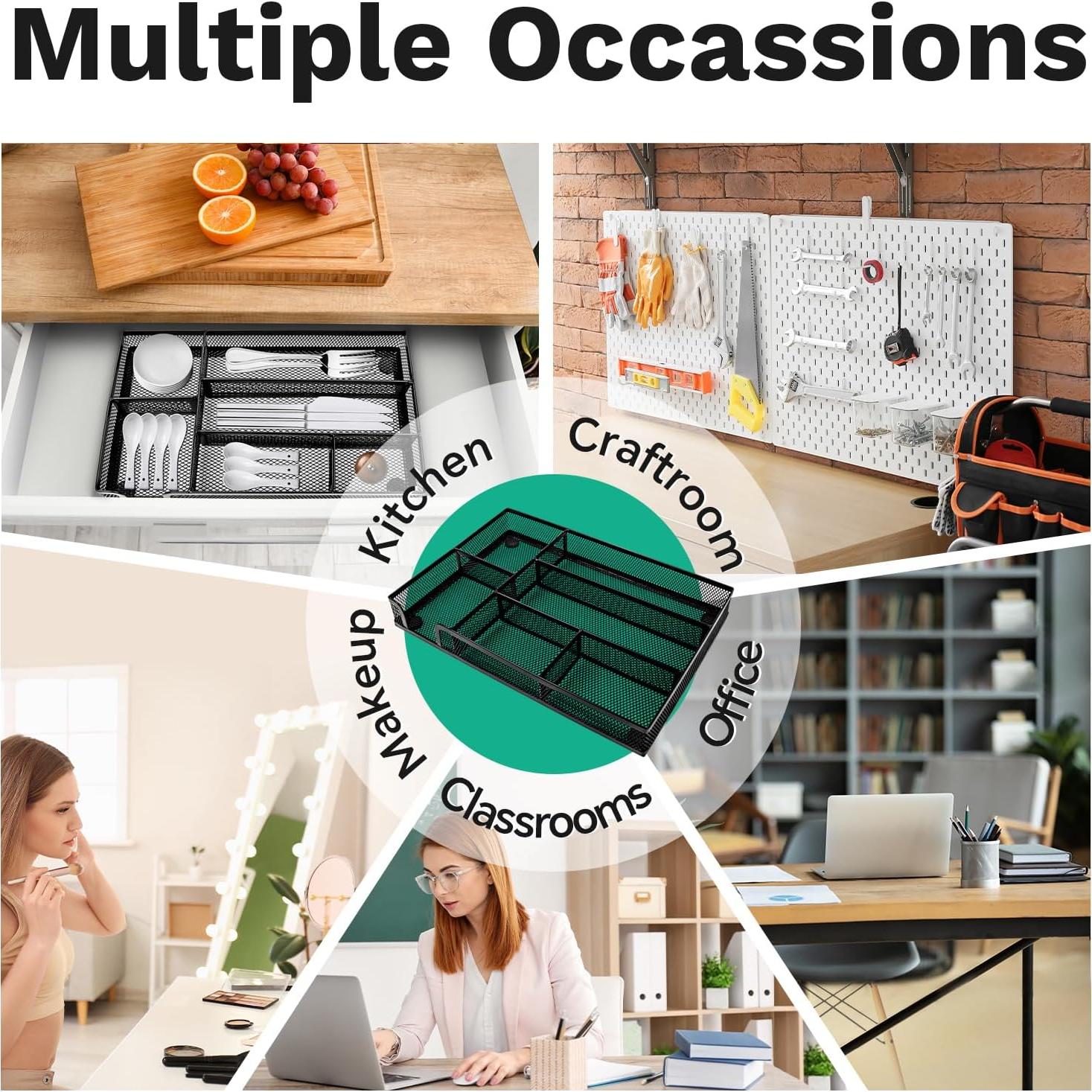 Organizador de Cajón de Escritorio Subeauty Malla Metálica 26.2x15.5cm