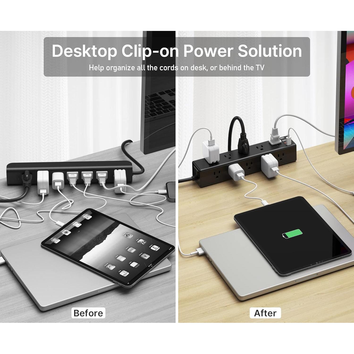 Regleta de Abrazadera de Escritorio CCCEI 15 Salidas USB-C y USB-A