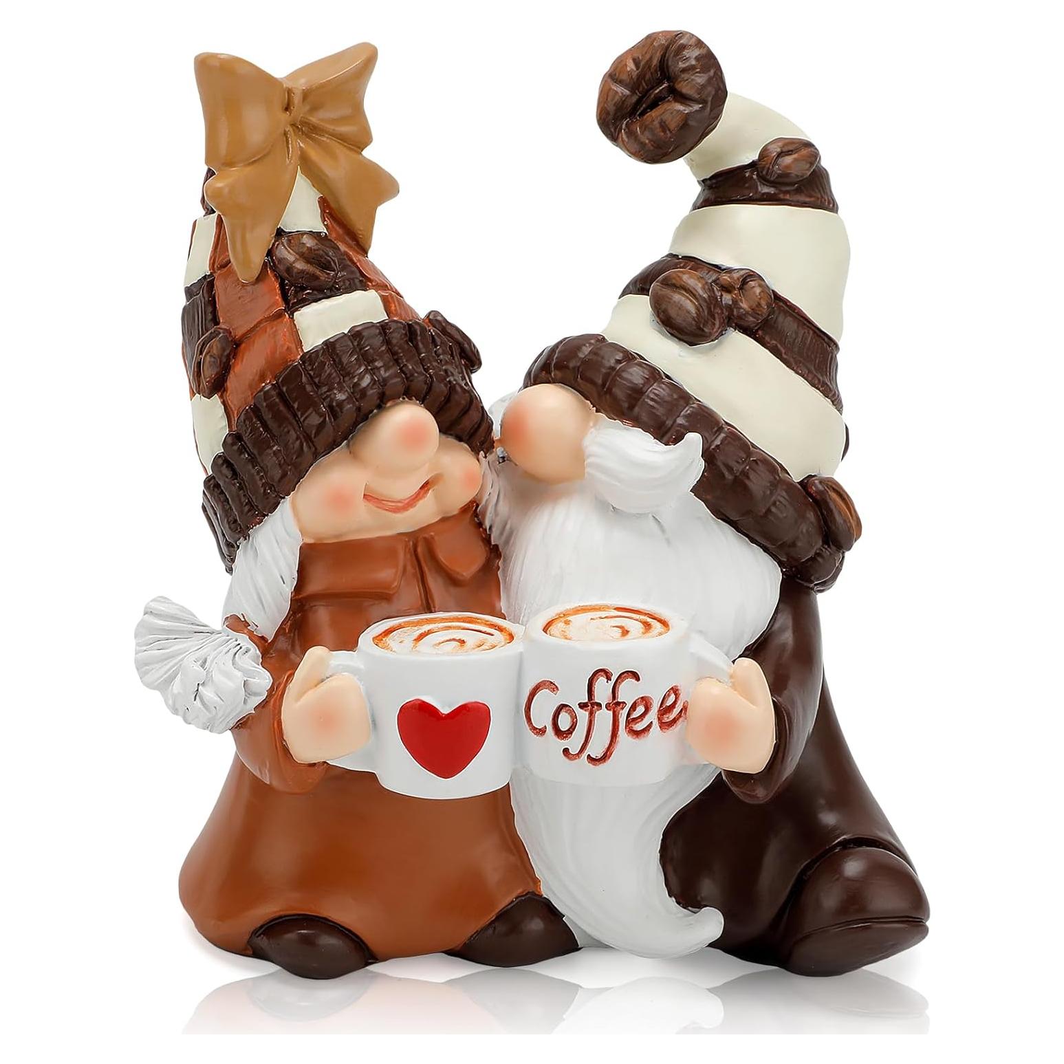 Gnomos de Café Zonling Decoración de Mesa 11.4 cm Hecho a Mano