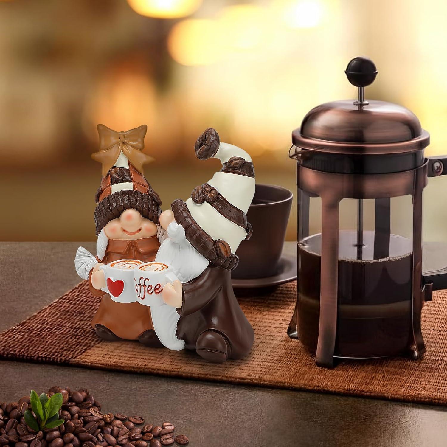 Gnomos de Café Zonling Decoración de Mesa 11.4 cm Hecho a Mano