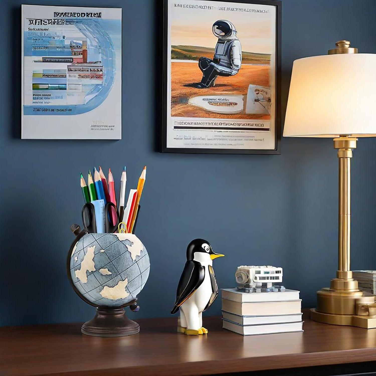 Soporte para bolígrafos MUAMAX en forma de globo azul