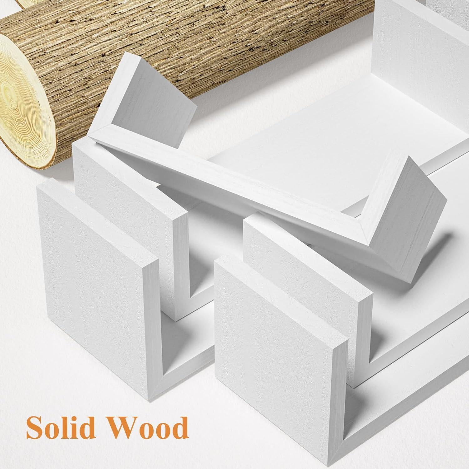 Estantes Flotantes SRIWATANA Set de 5 Madera Blanco Lavado