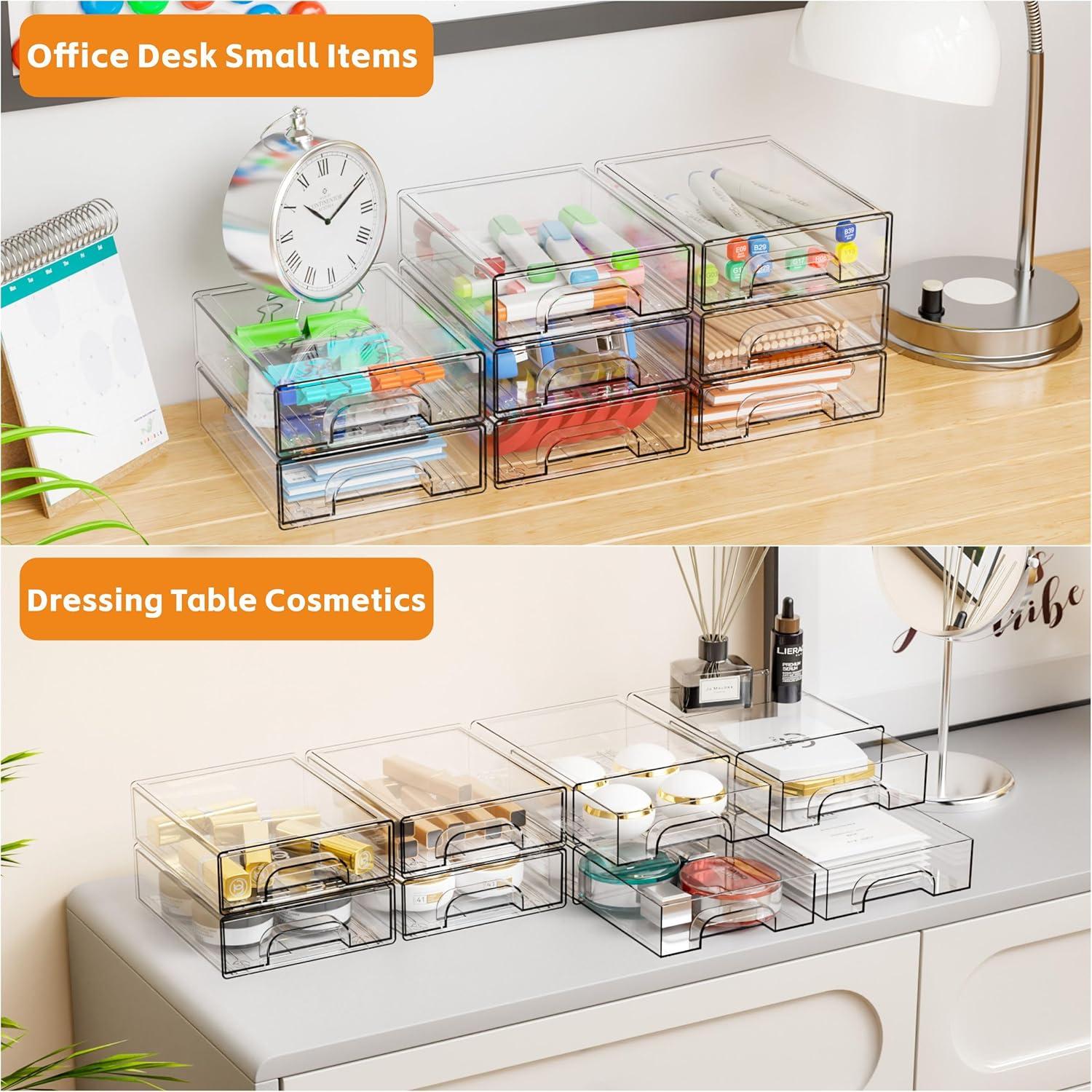 Organizador de Cajones Apilable Yieach 8 PCS Acrílico 15.5x18.8x5.6 cm