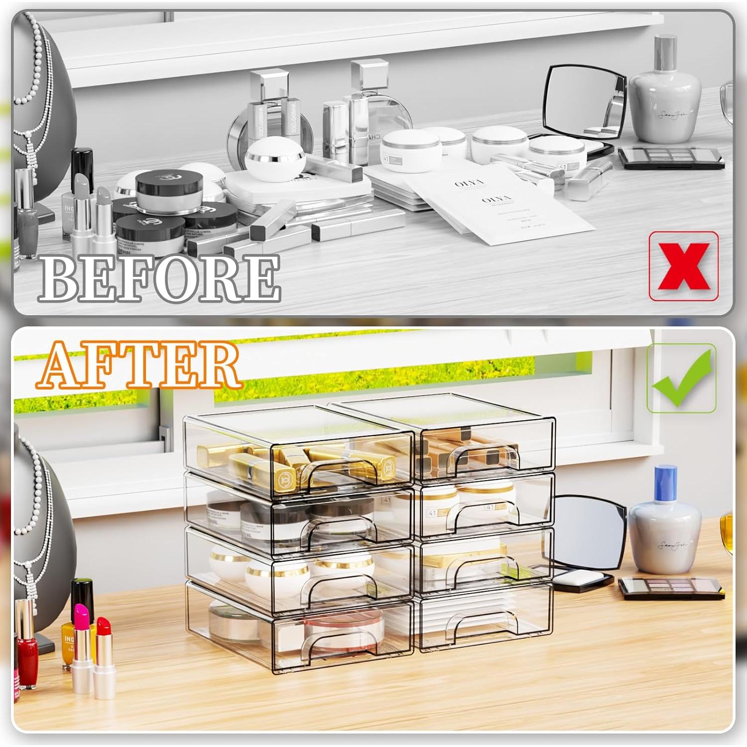 Organizador de Cajones Apilable Yieach 8 PCS Acrílico 15.5x18.8x5.6 cm