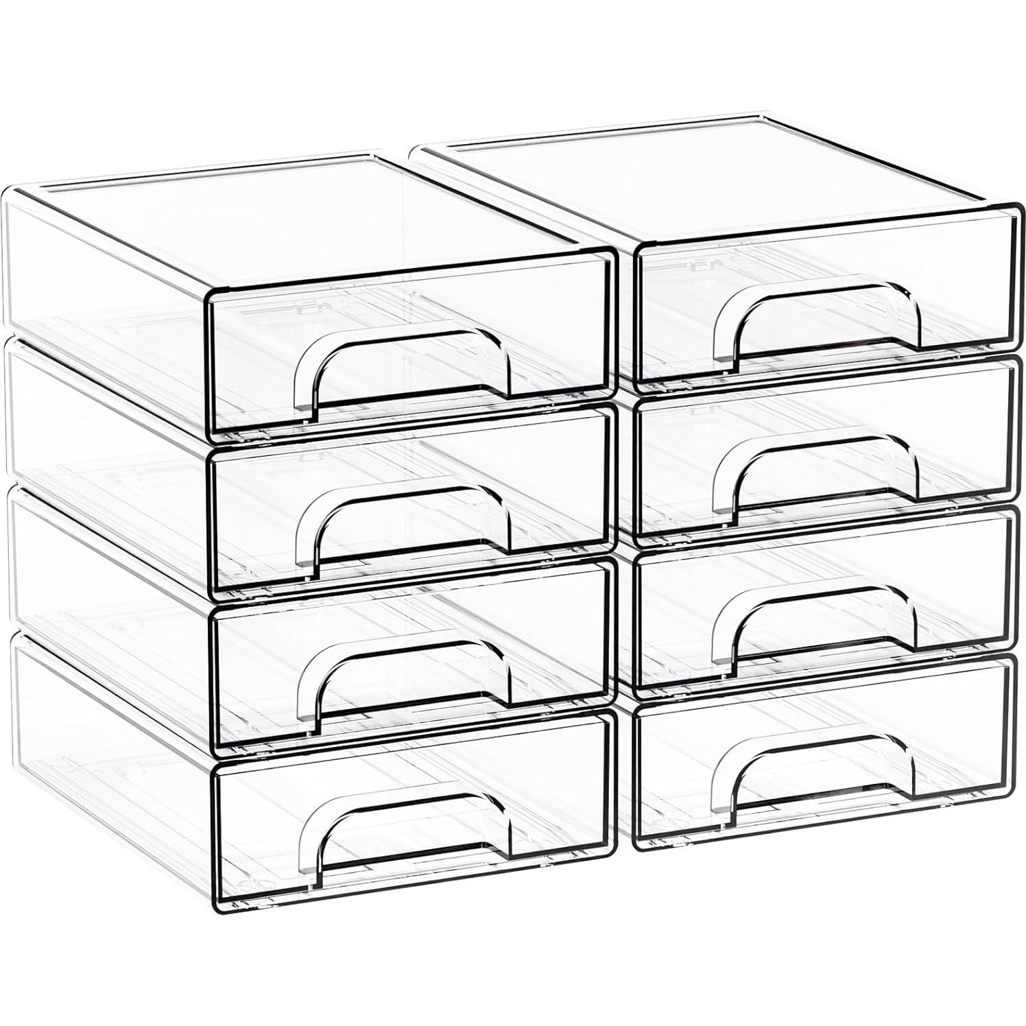 Organizador de Cajones Apilable Yieach 8 PCS Acrílico 15.5x18.8x5.6 cm