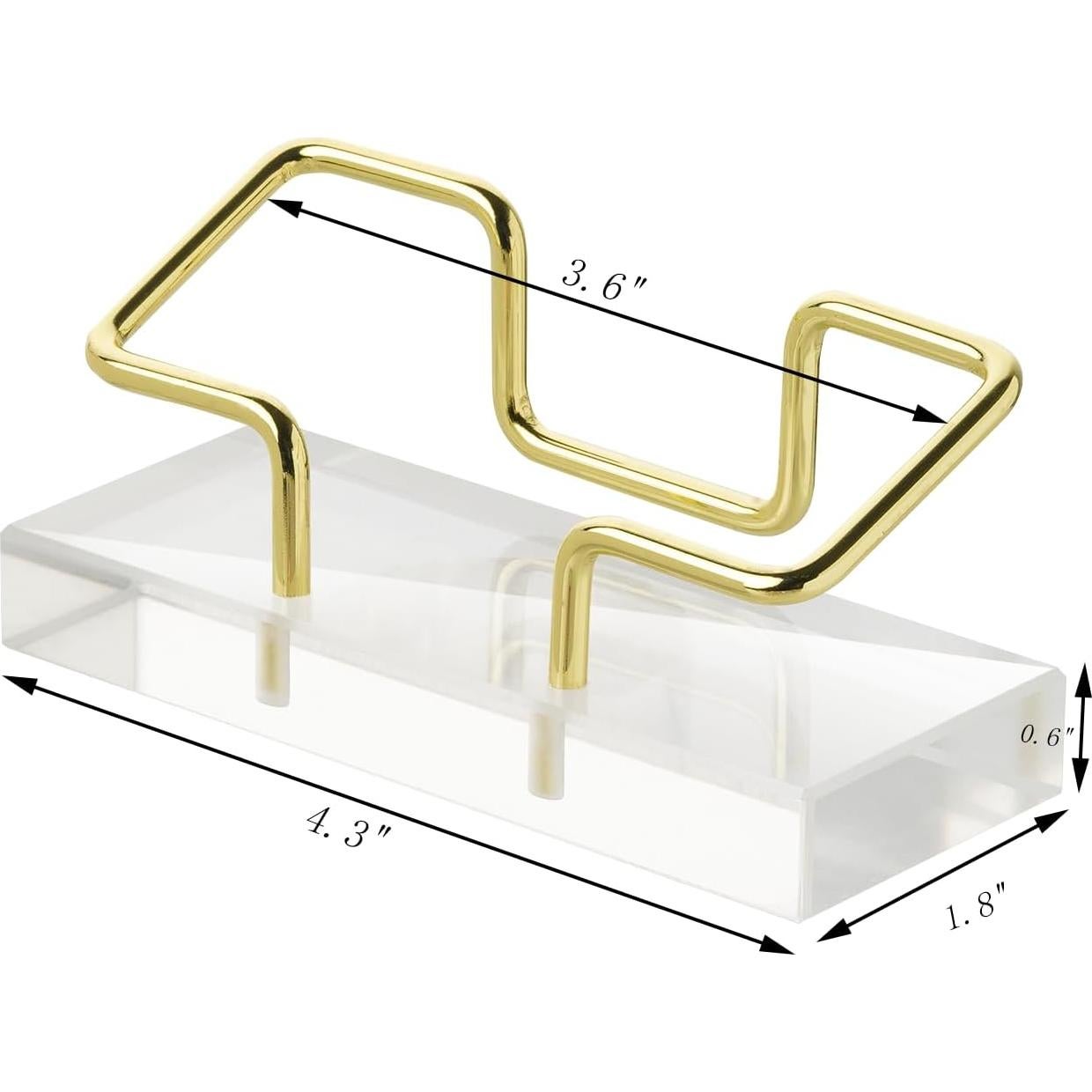 Soporte para Tarjetas de Visita Leicraft Dorado - Acrílico y Metal