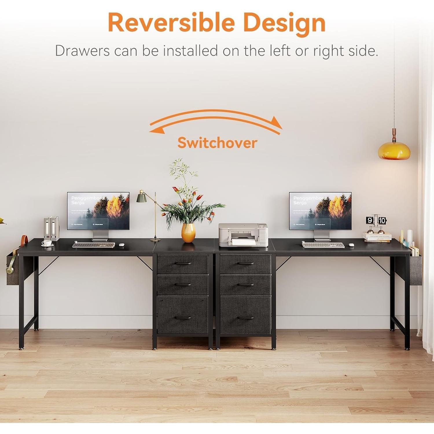 Escritorio Casaottima 120 cm con Cajones de Tela y Archivador