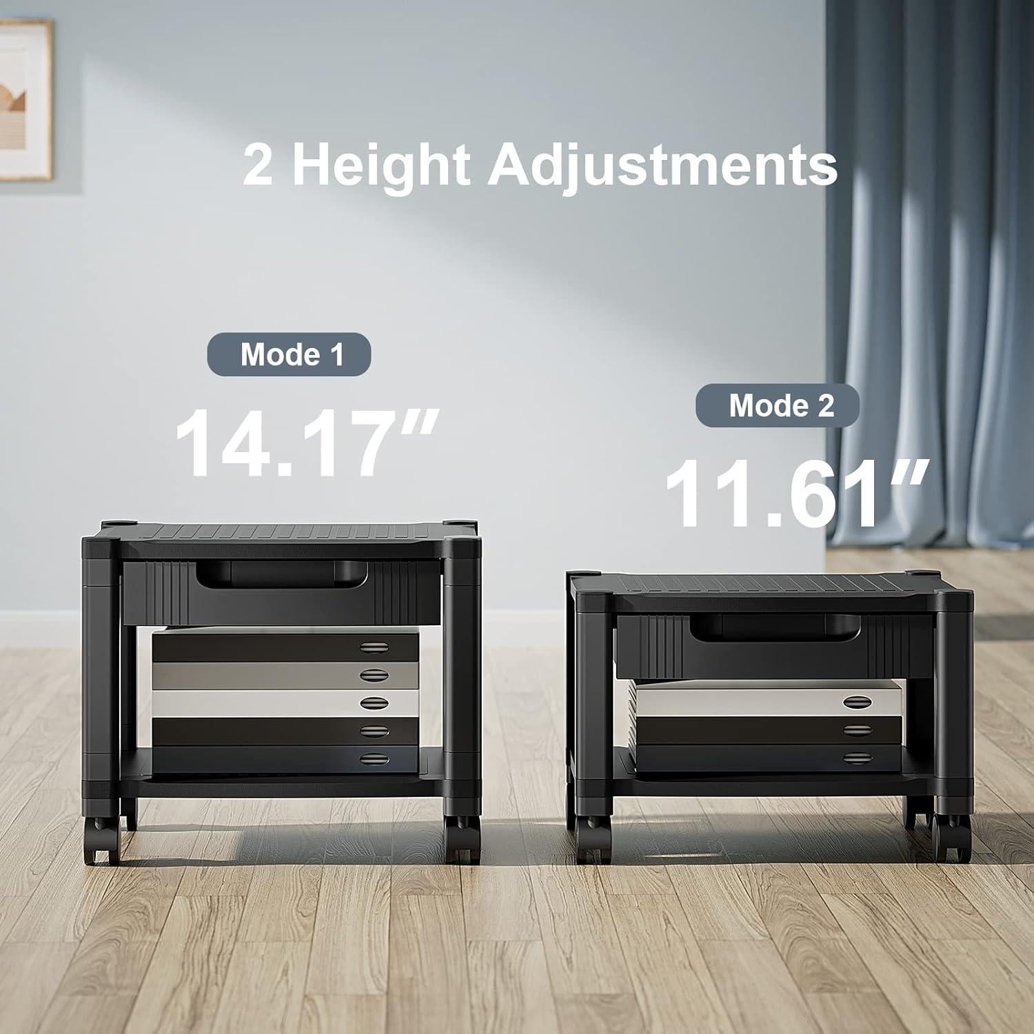 Soporte para Impresora HUANUO con Cajón y Ruedas Bloqueables