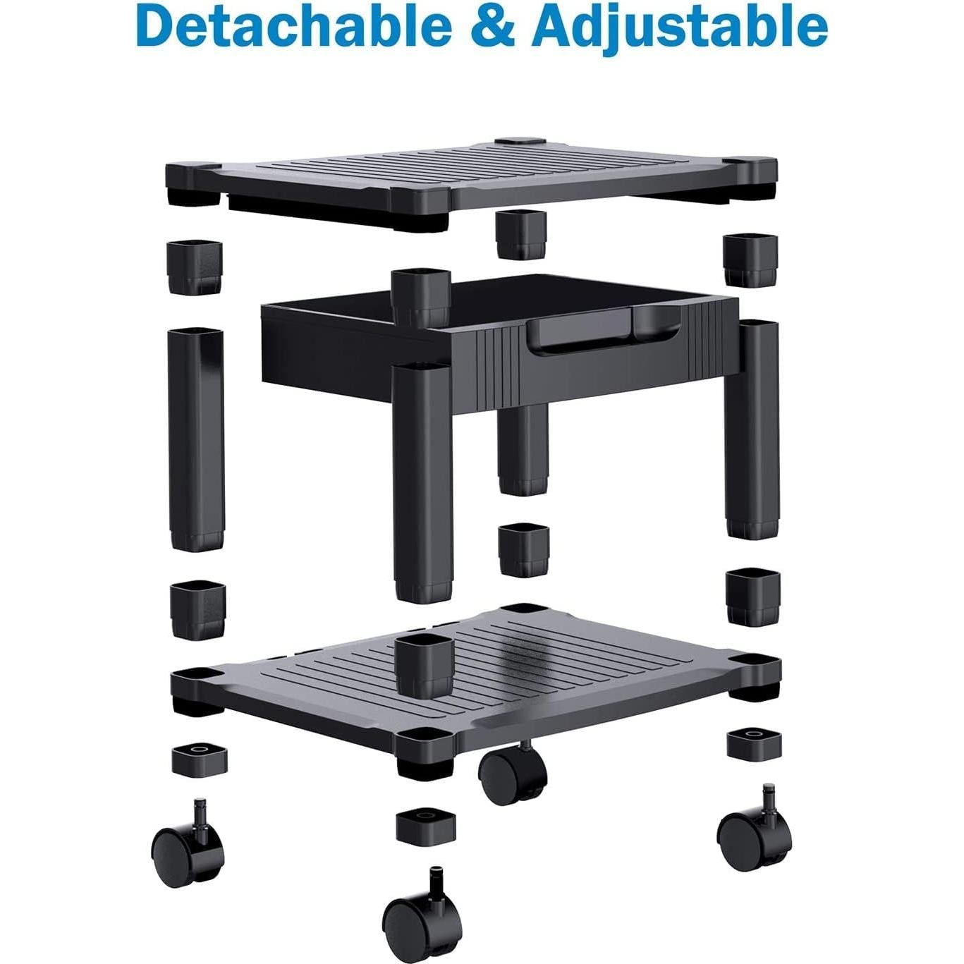 Soporte para Impresora HUANUO con Cajón y Ruedas Bloqueables